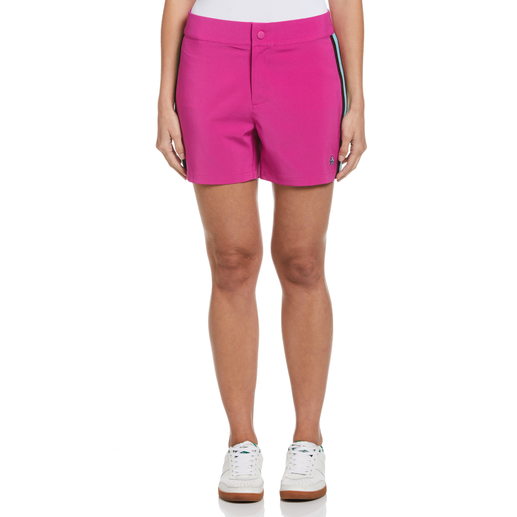 View Womens Contrast Seam Golf Shorts In Fuchsia Red information