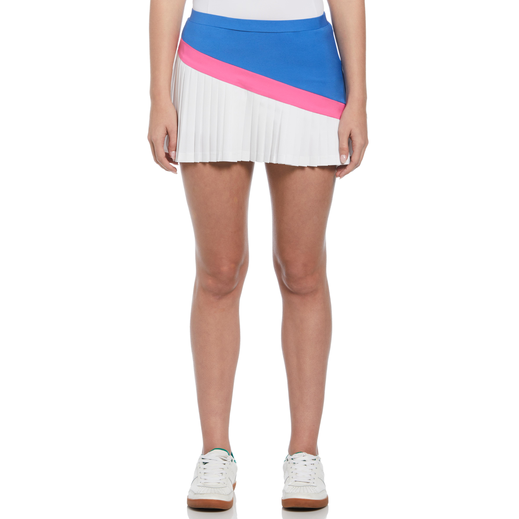 Women’s Asymmetrical Color Block Pleated Tennis Skort In Nebulas Blue