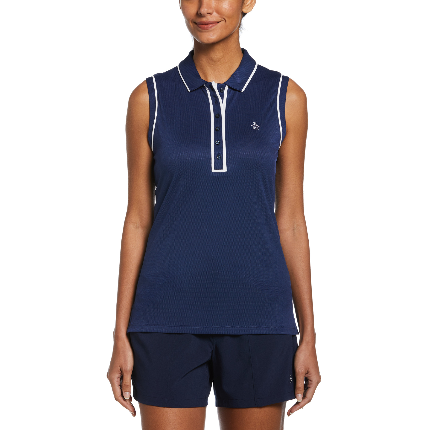 View Womens Sleeveless Veronica Golf Polo Shirt In Black Iris information