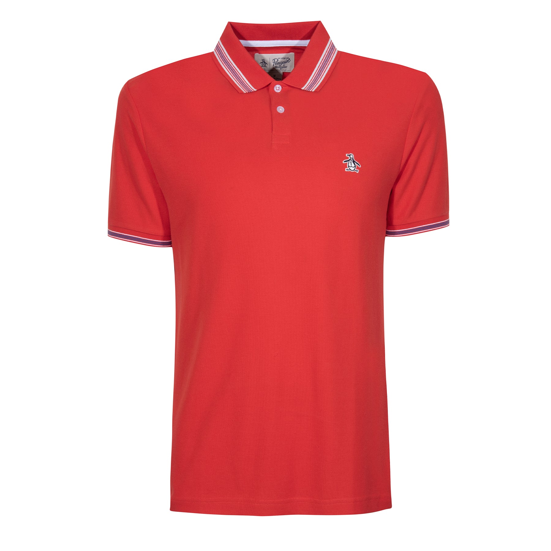 View Short Sleeve Cotton Tipped Collar Polo Shirt In Molten Lava Outlet information