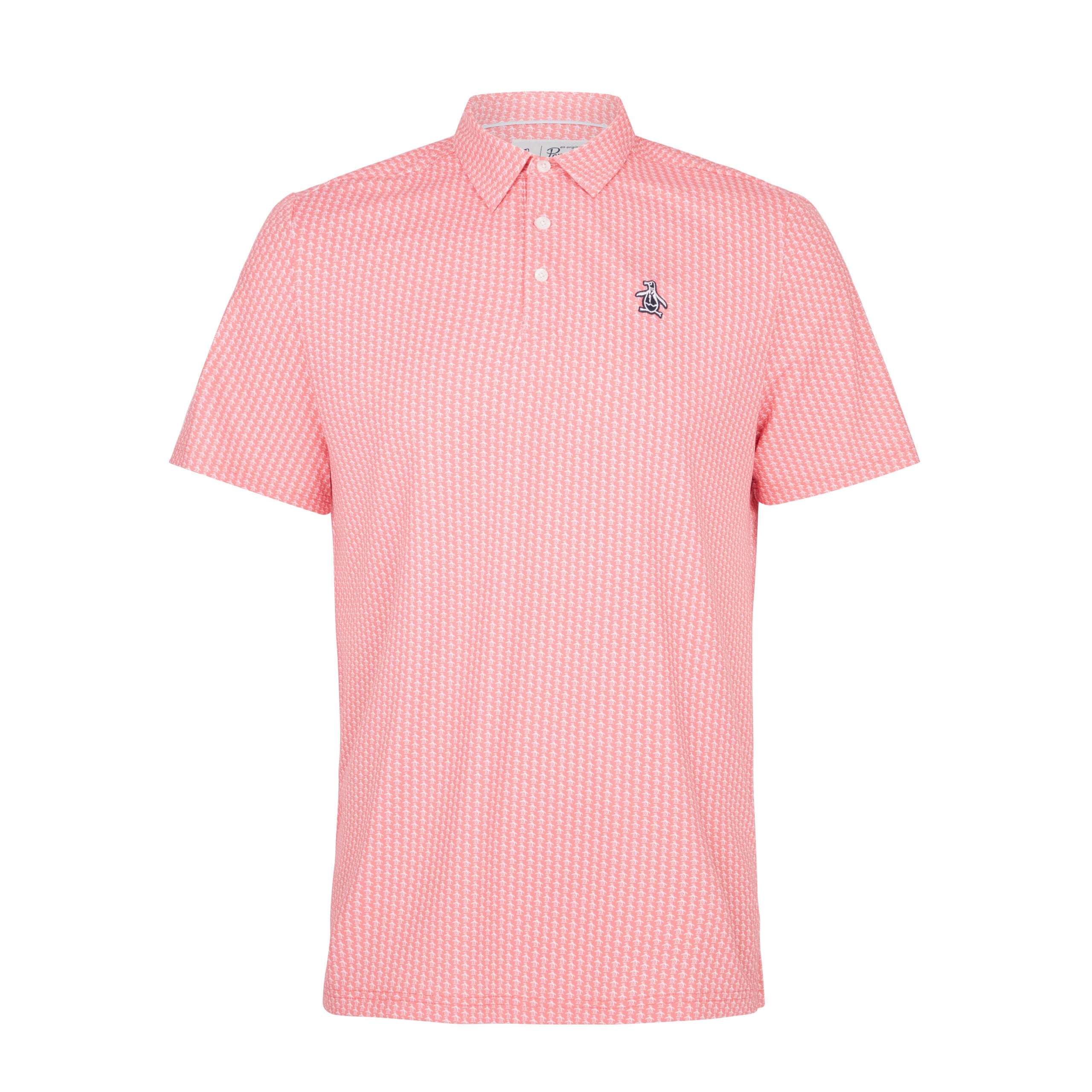 View AllOver Pete Print Golf Polo Shirt In Strawberry Pink information