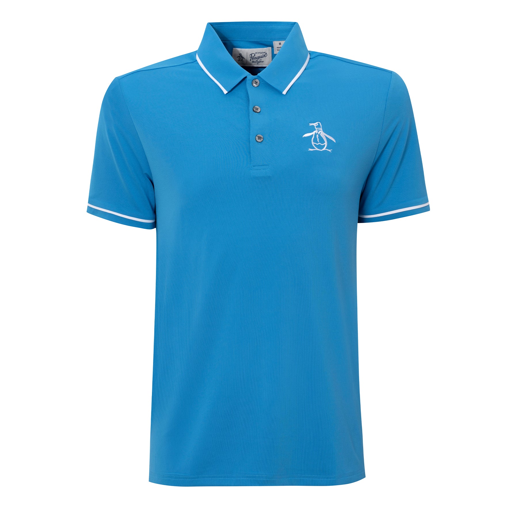 View Pete Tipped Golf Polo Shirt In Mediterranean Blue information