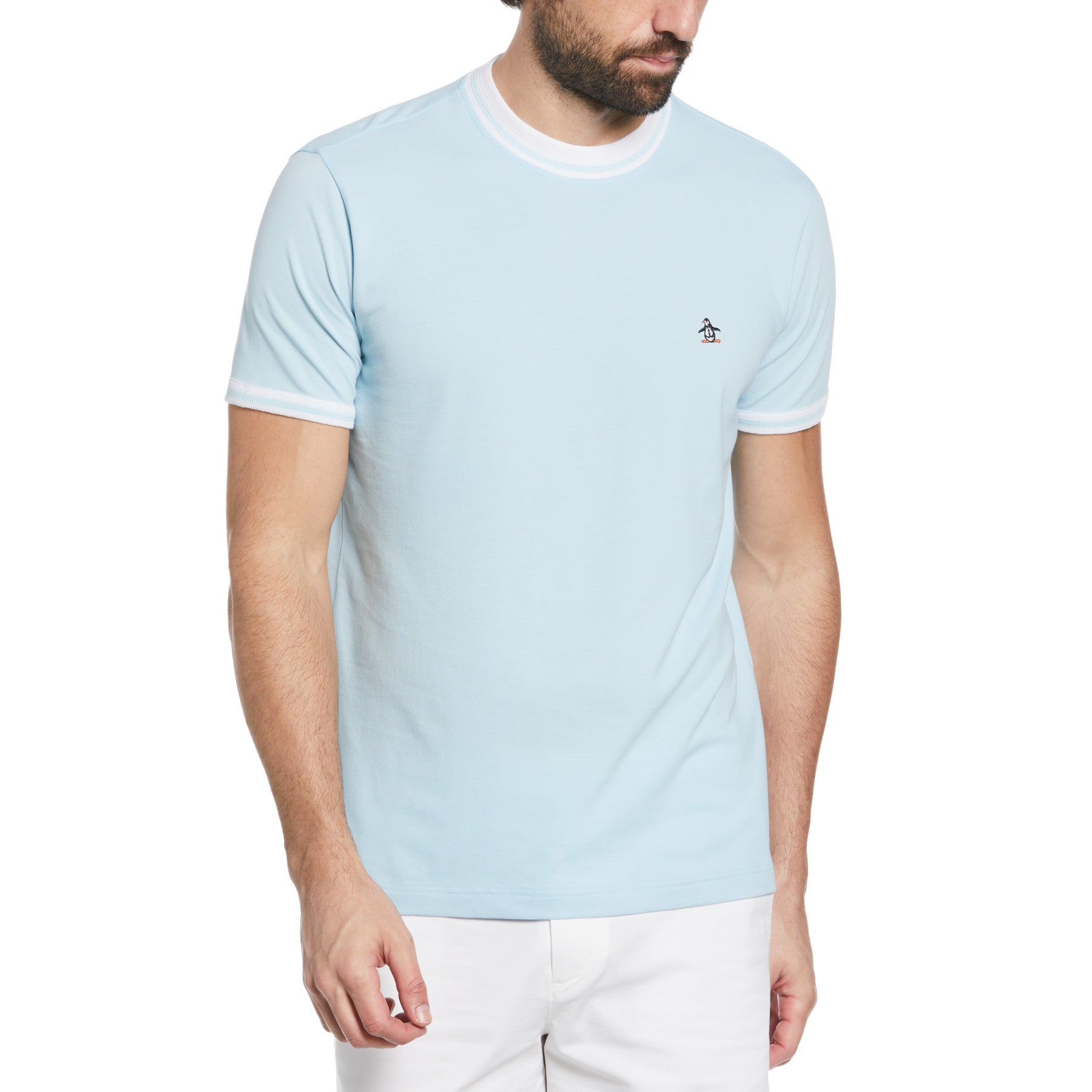 View Organic Cotton Short Sleeve Pique TShirt In Cool Blue information