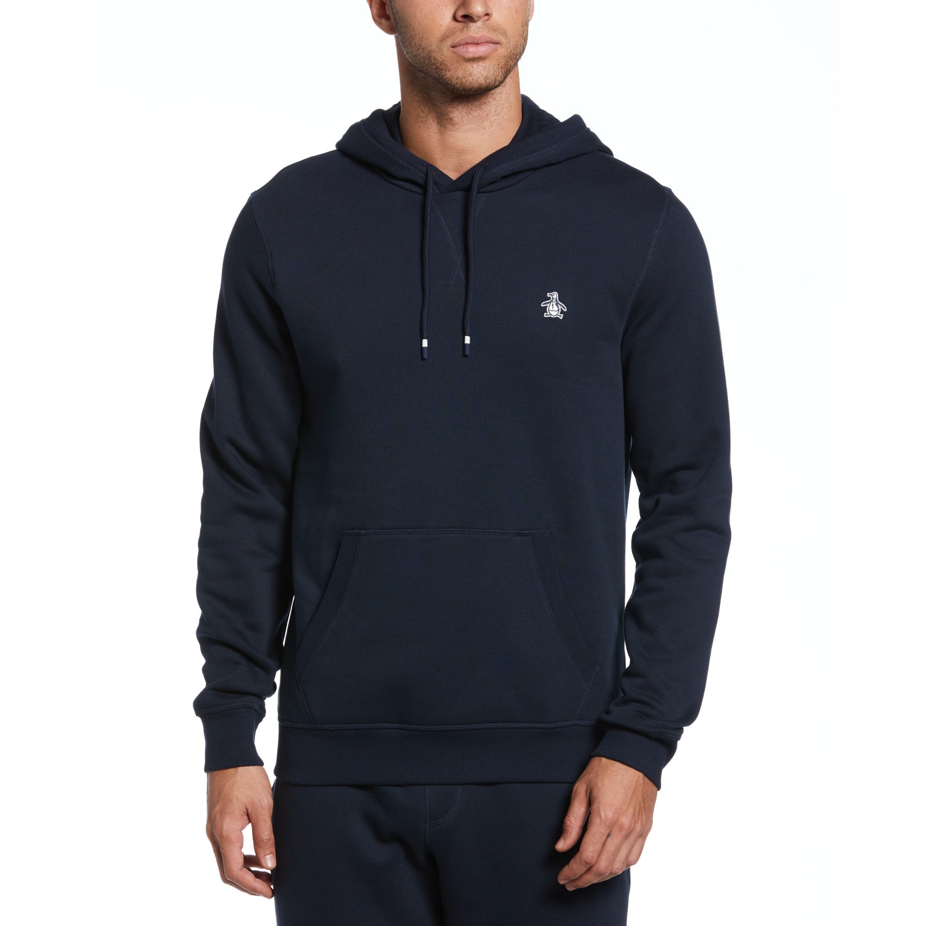 Sticker Pete Organic Cotton Fleece Pullover Hoodie In Dark Sapphire