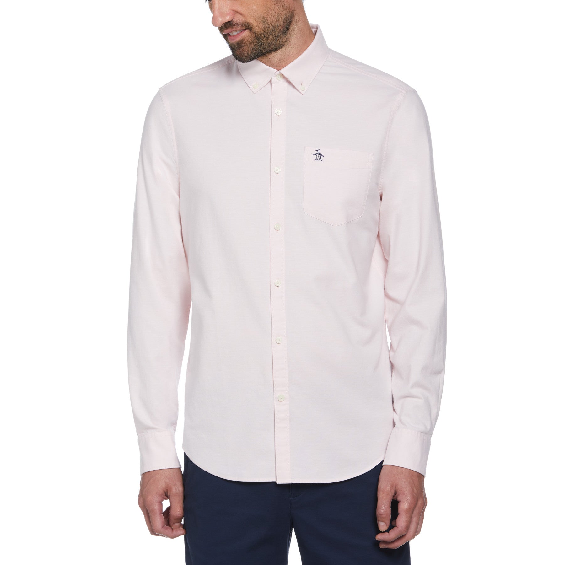 View Ecovero Oxford Stretch Long Sleeve Shirt In Parfait Pink information