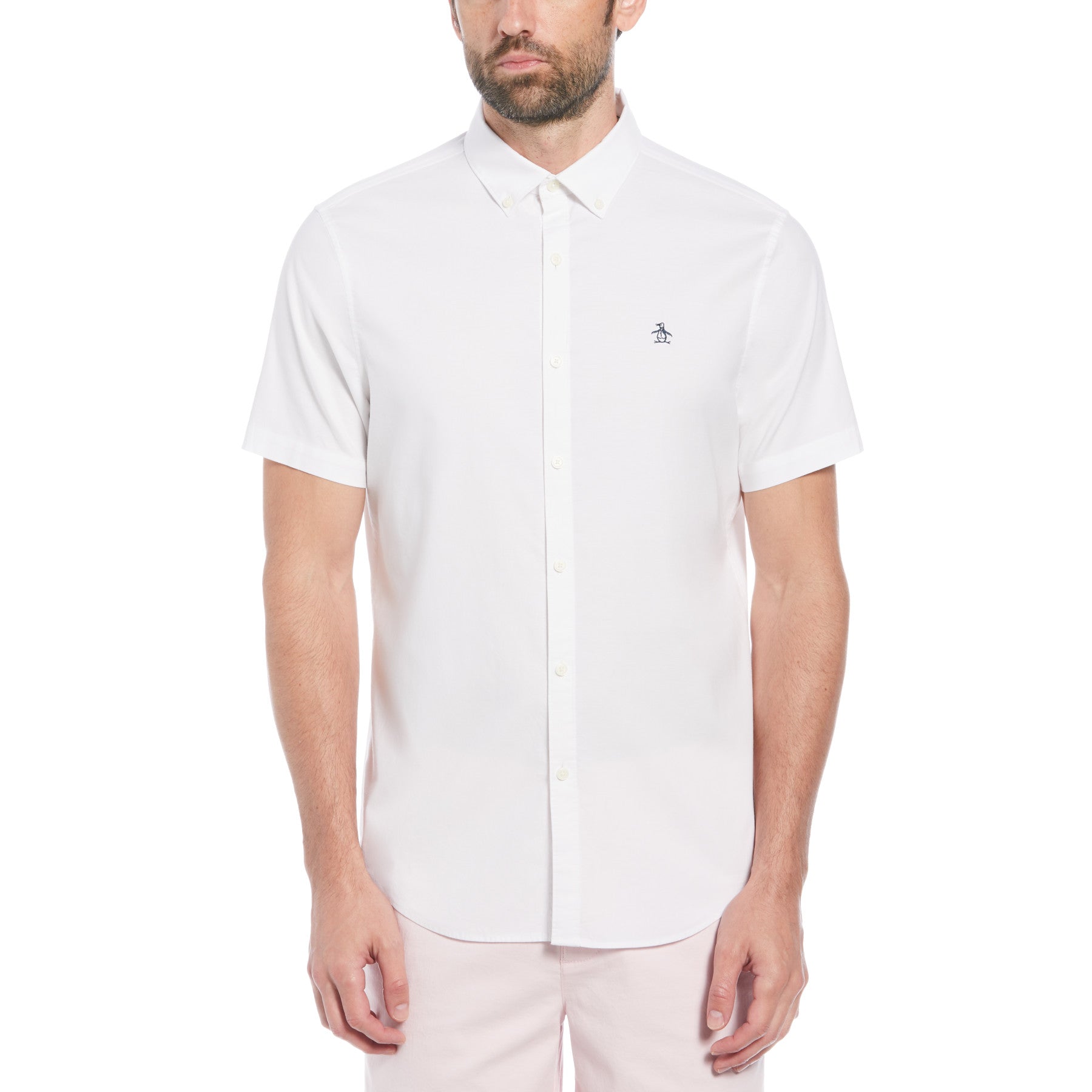 View Ecovero Oxford Stretch Short Sleeve ButtonDown Shirt In Bright White information