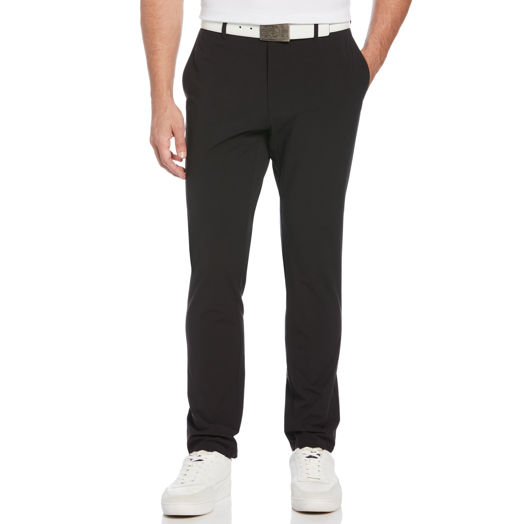 View Flat Front Pete Performance Golf Trouser In Caviar information