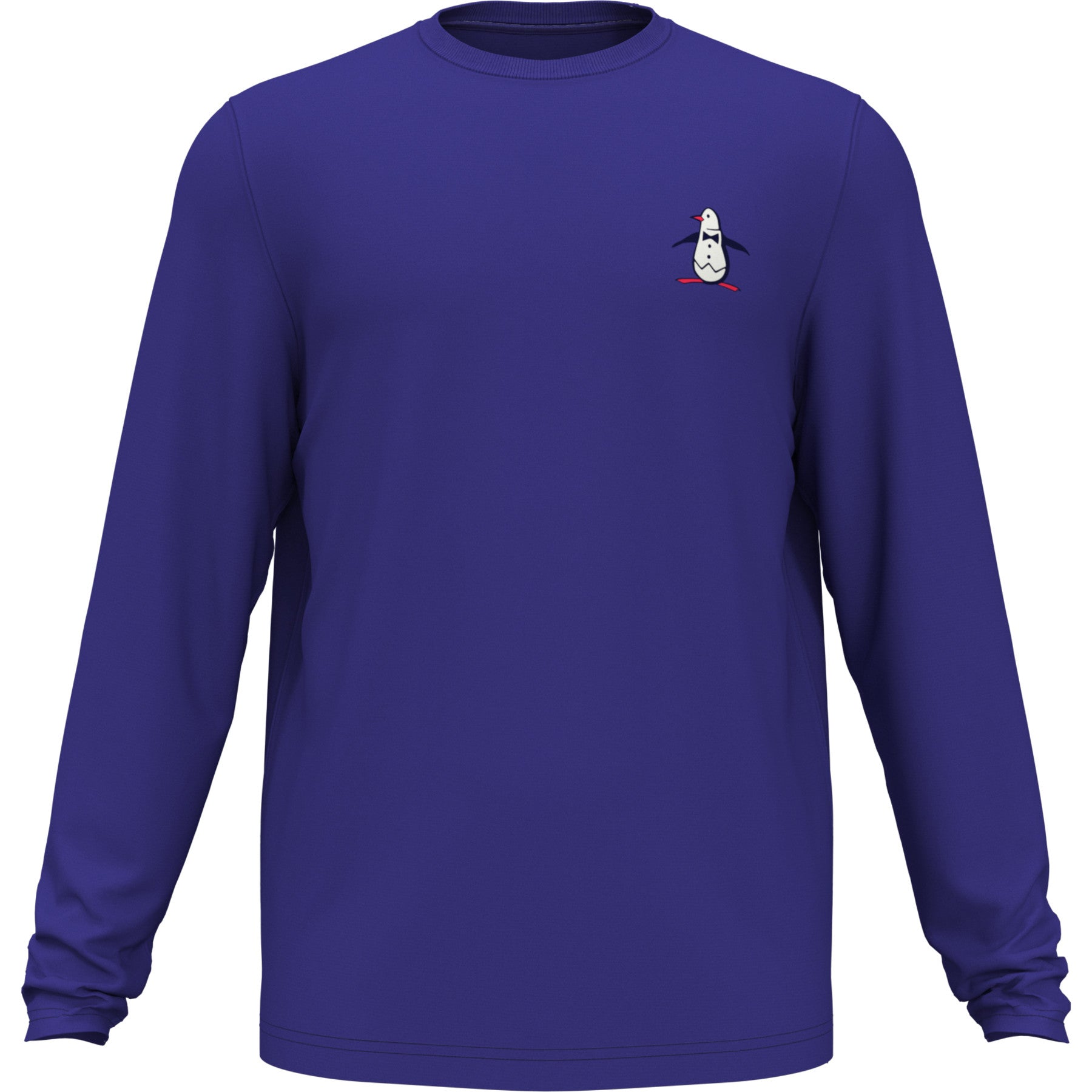 View Original Penguin To Do List Long Sleeve Golf TShirt In Amparo Blue Blue Mens information