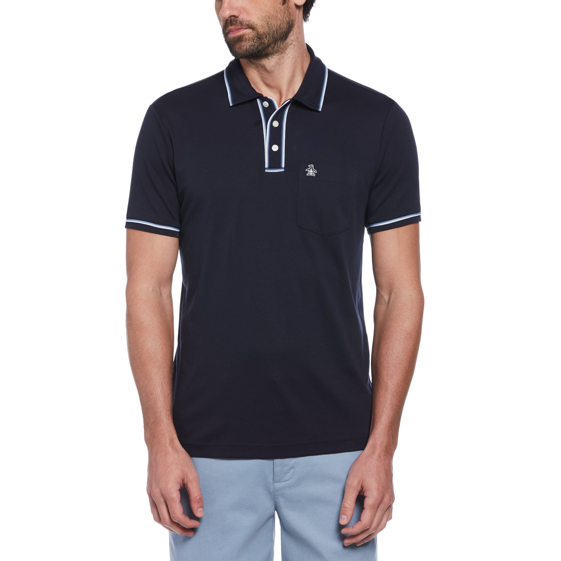 View Earl 3D Pete Short Sleeve Polo Shirt In Dark Sapphire information