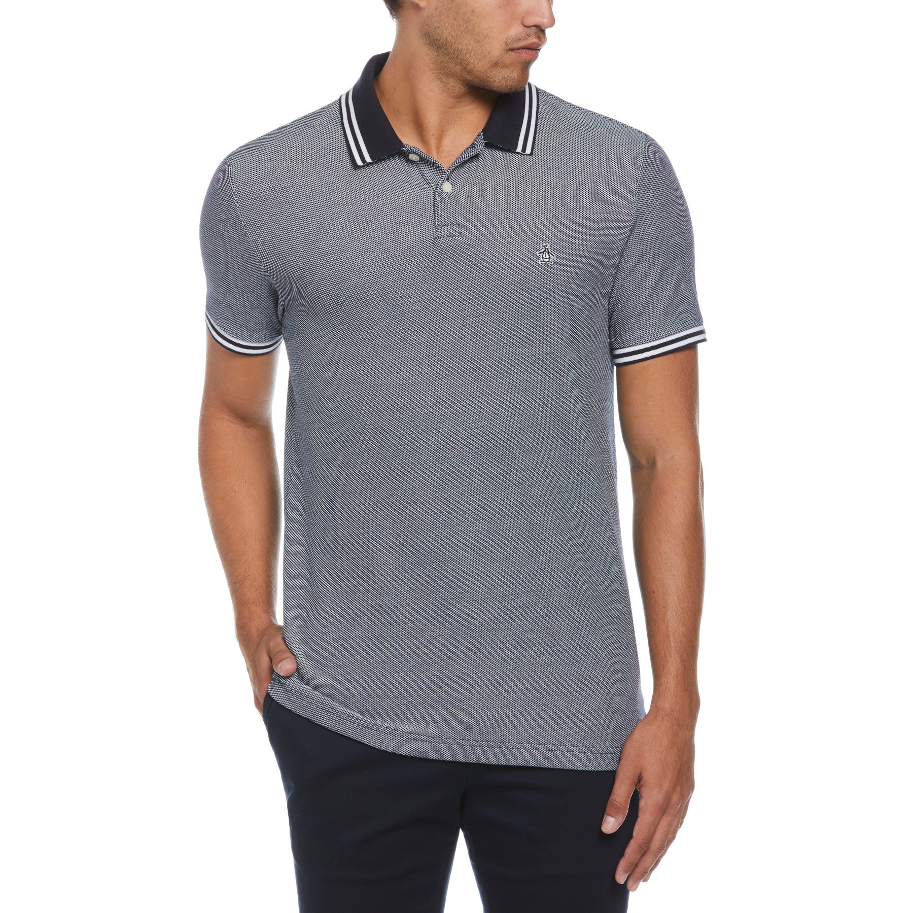 View Short Sleeve Birdseye Polo Shirt In Dark Sapphire information