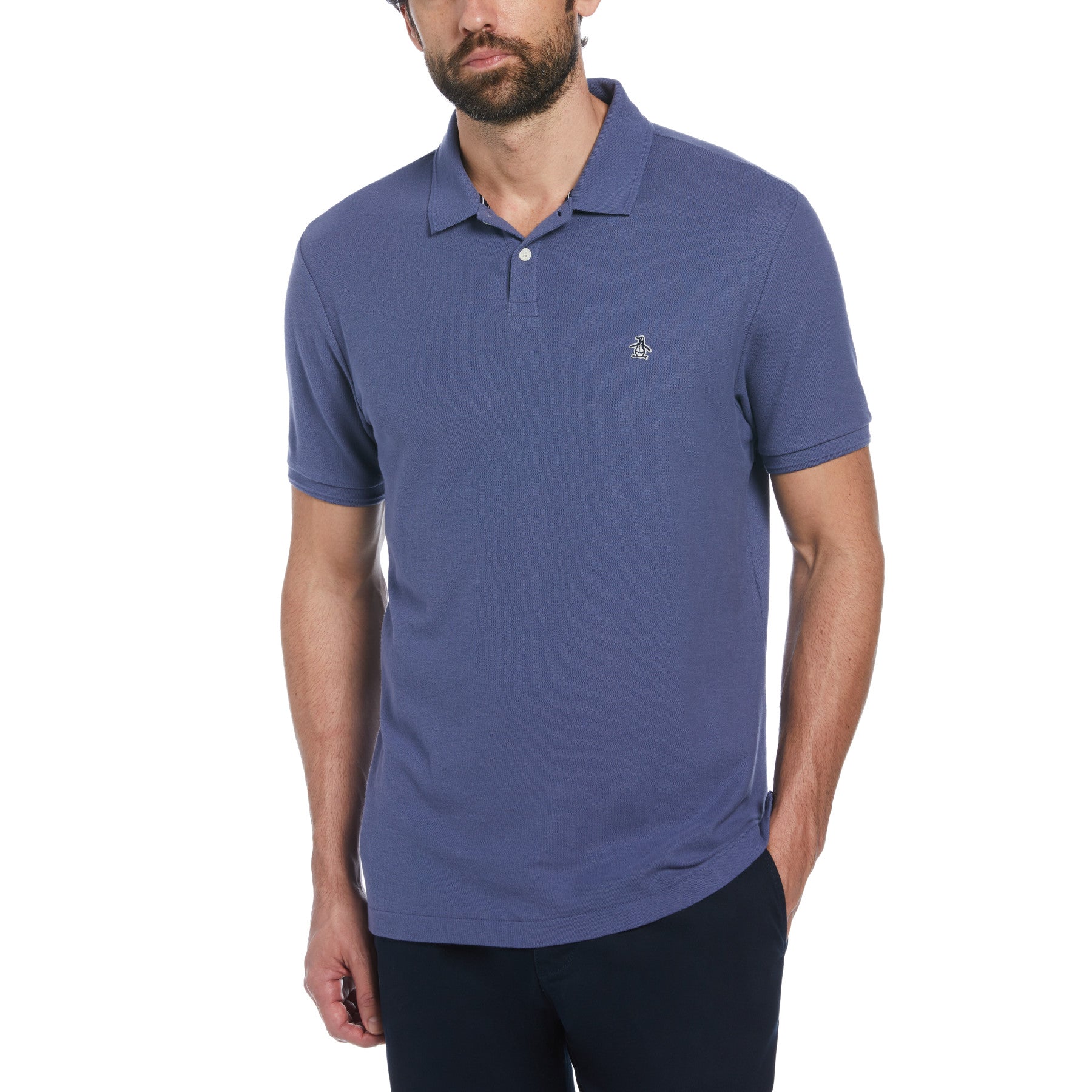 Sticker Pete Daddy Short Sleeve Polo Shirt In Blue Indigo