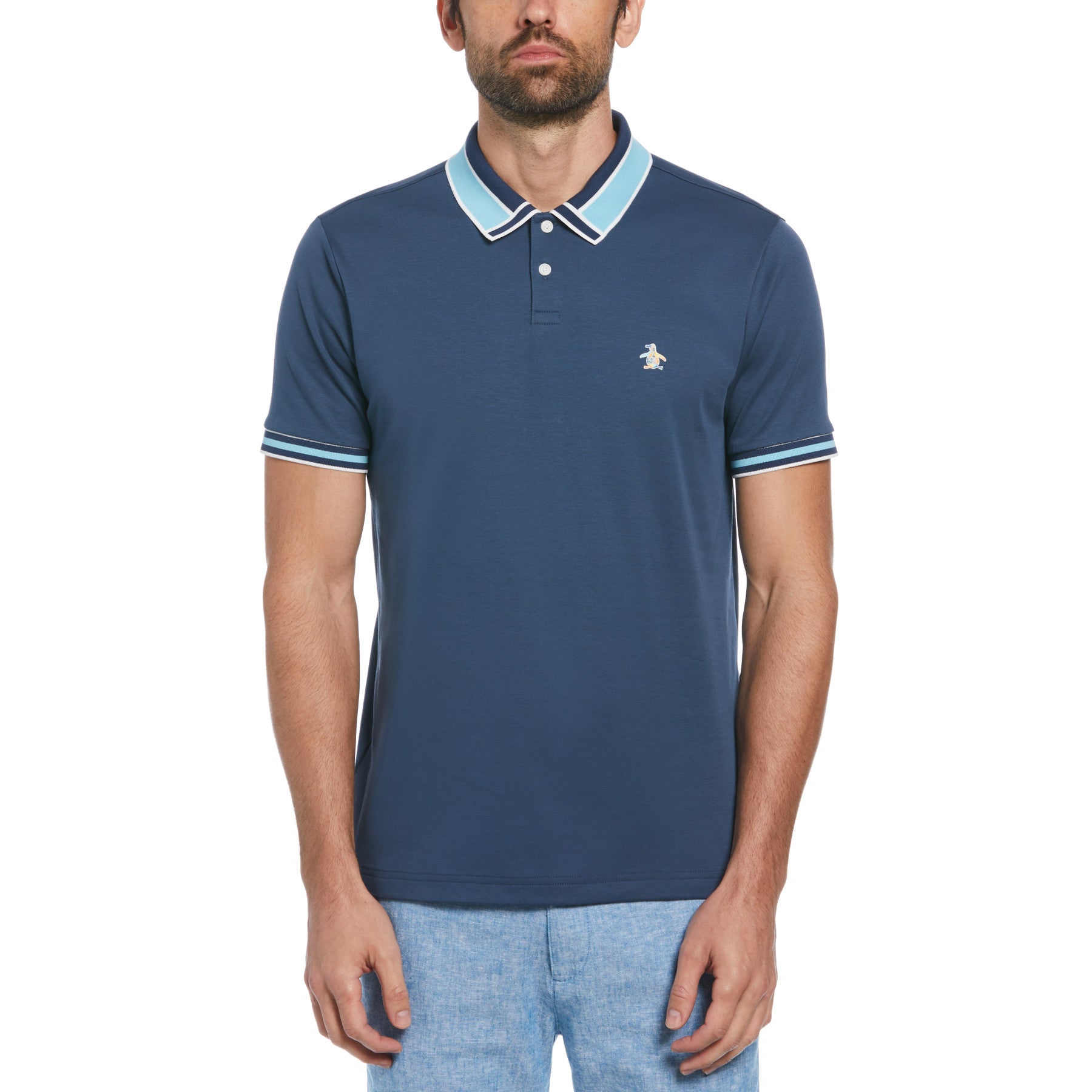 View Interlock Novelty Collar Polo Shirt In Sargasso Sea information