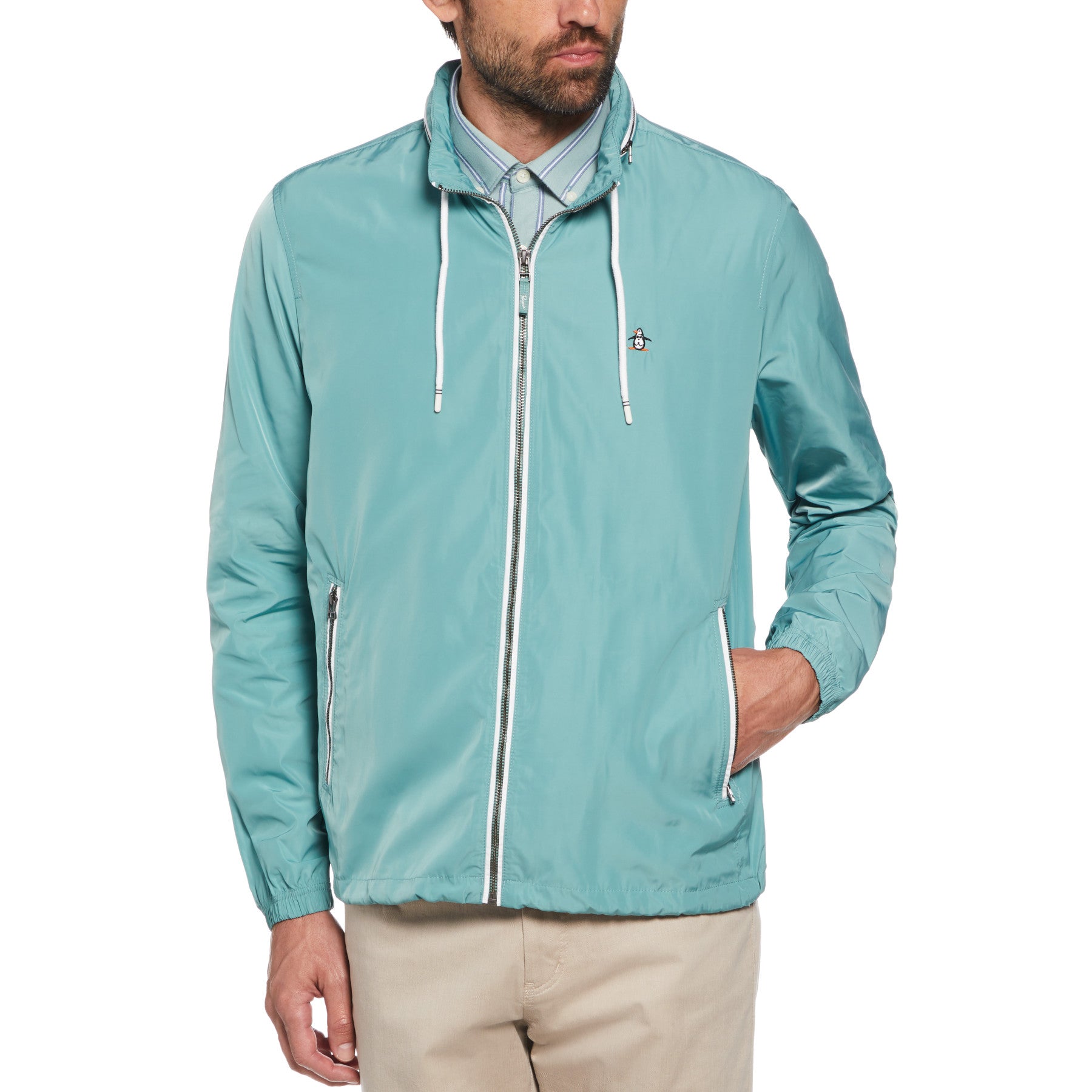 Icons Packable Hood Ratner Jacket In Oil Blue