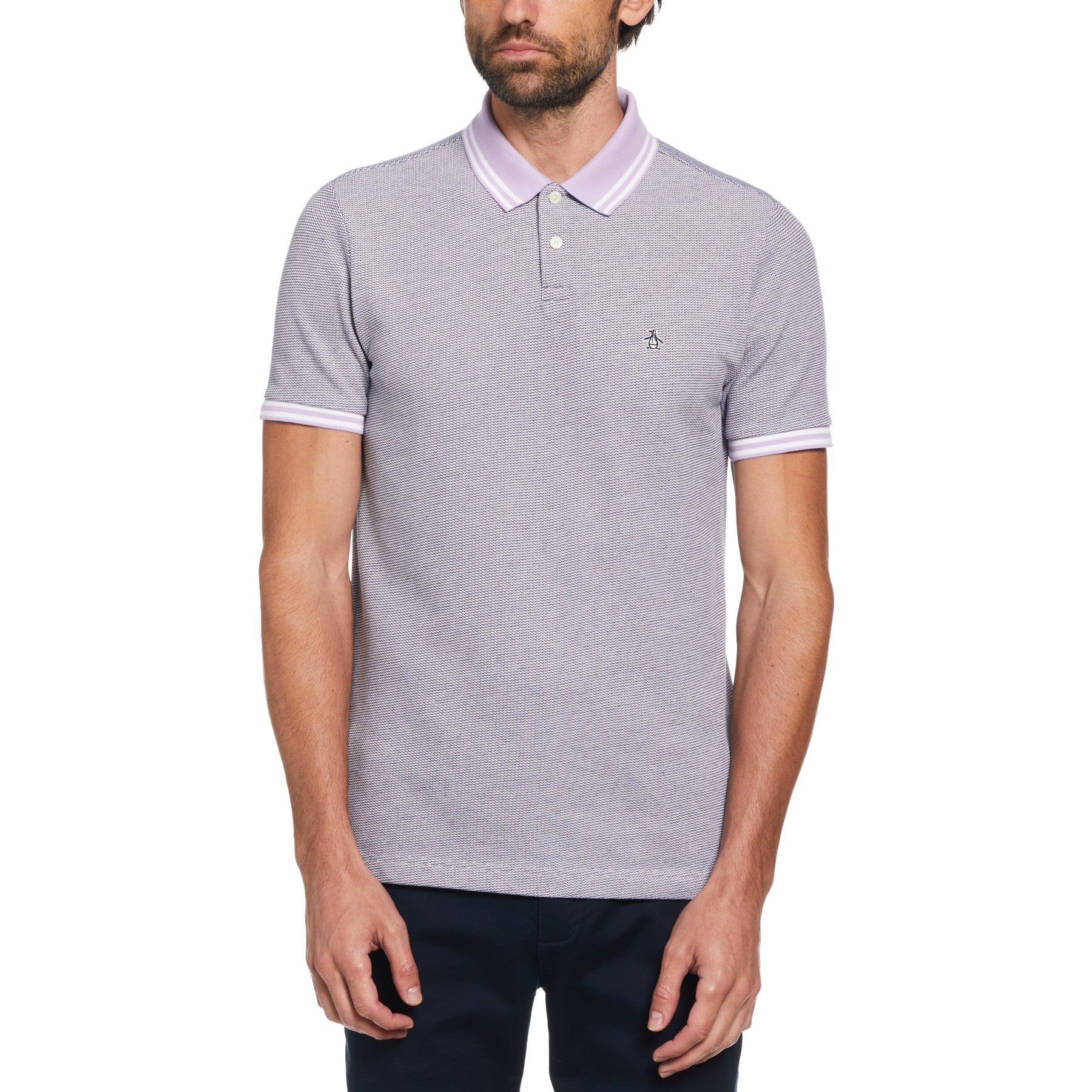 View Short Sleeve Birdseye Polo Shirt In Lavendula information