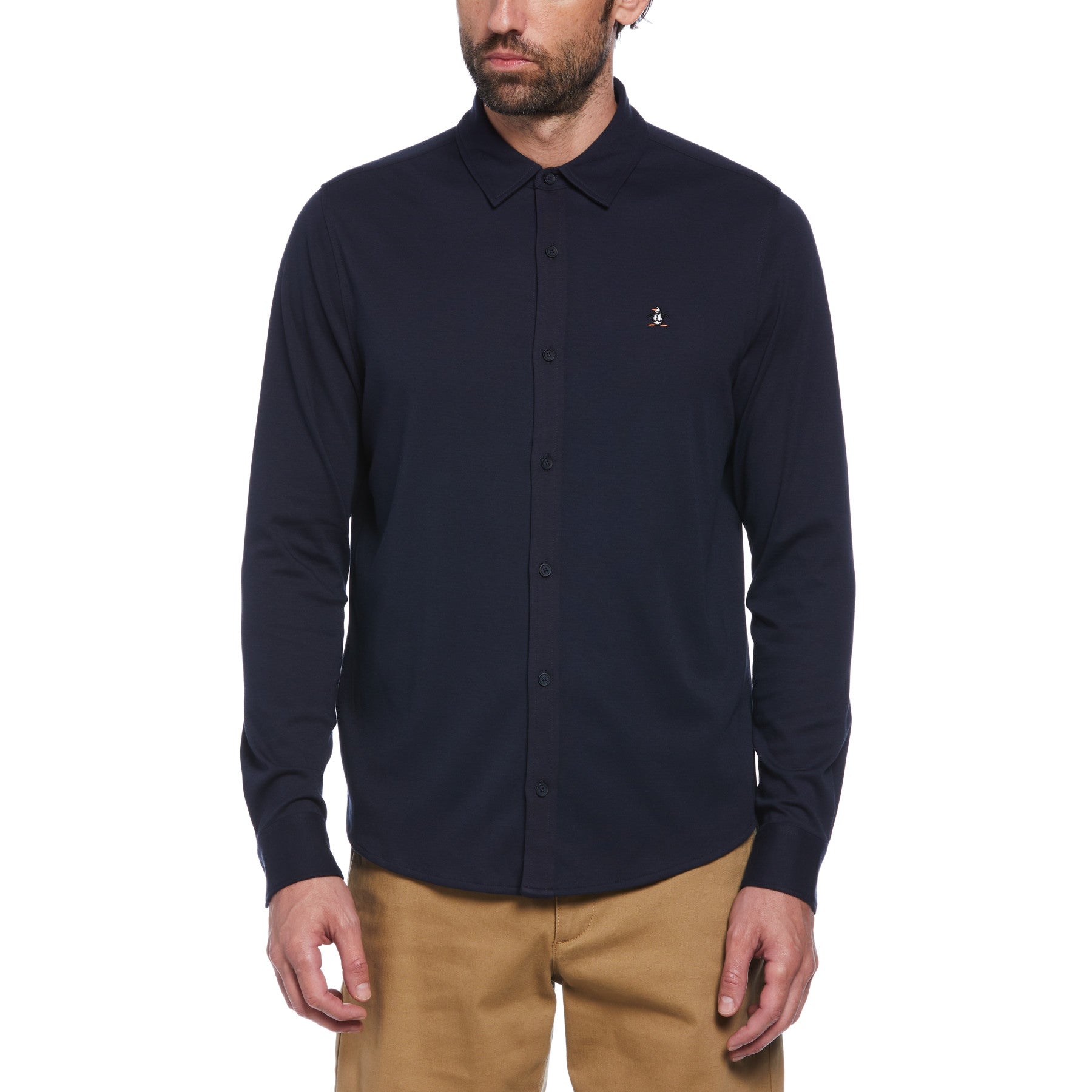 View Icons Soft Interlock Long Sleeve Shirt In Dark Sapphire information