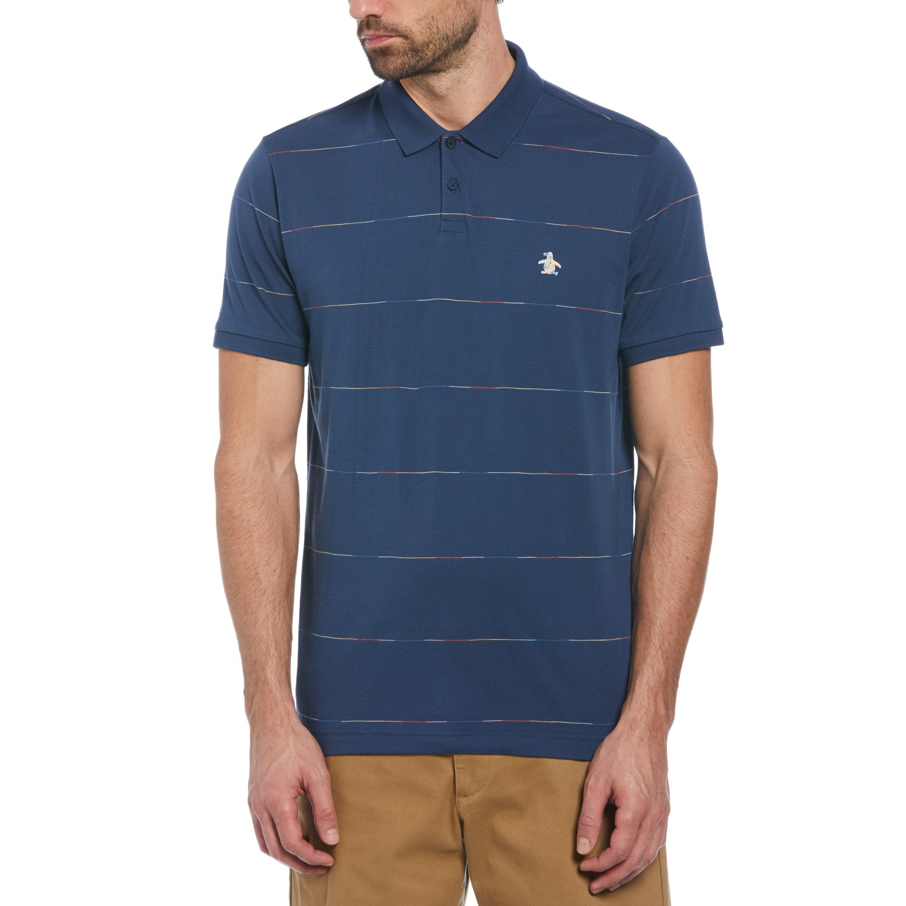 View Space Dye Jersey Stripe Polo Shirt In Sargasso Sea information