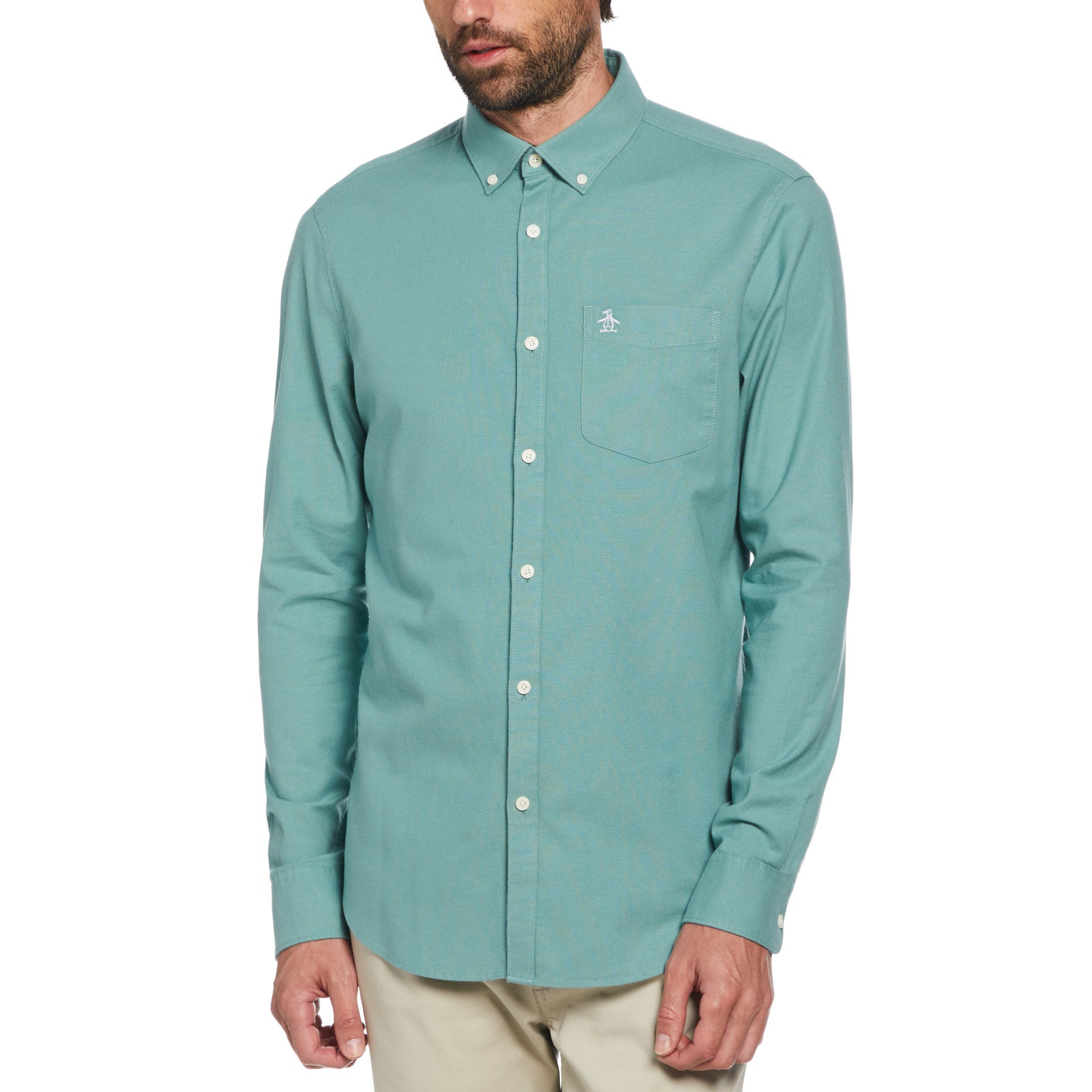 View Long Sleeve Stretch Oxford Shirt In Oil Blue information