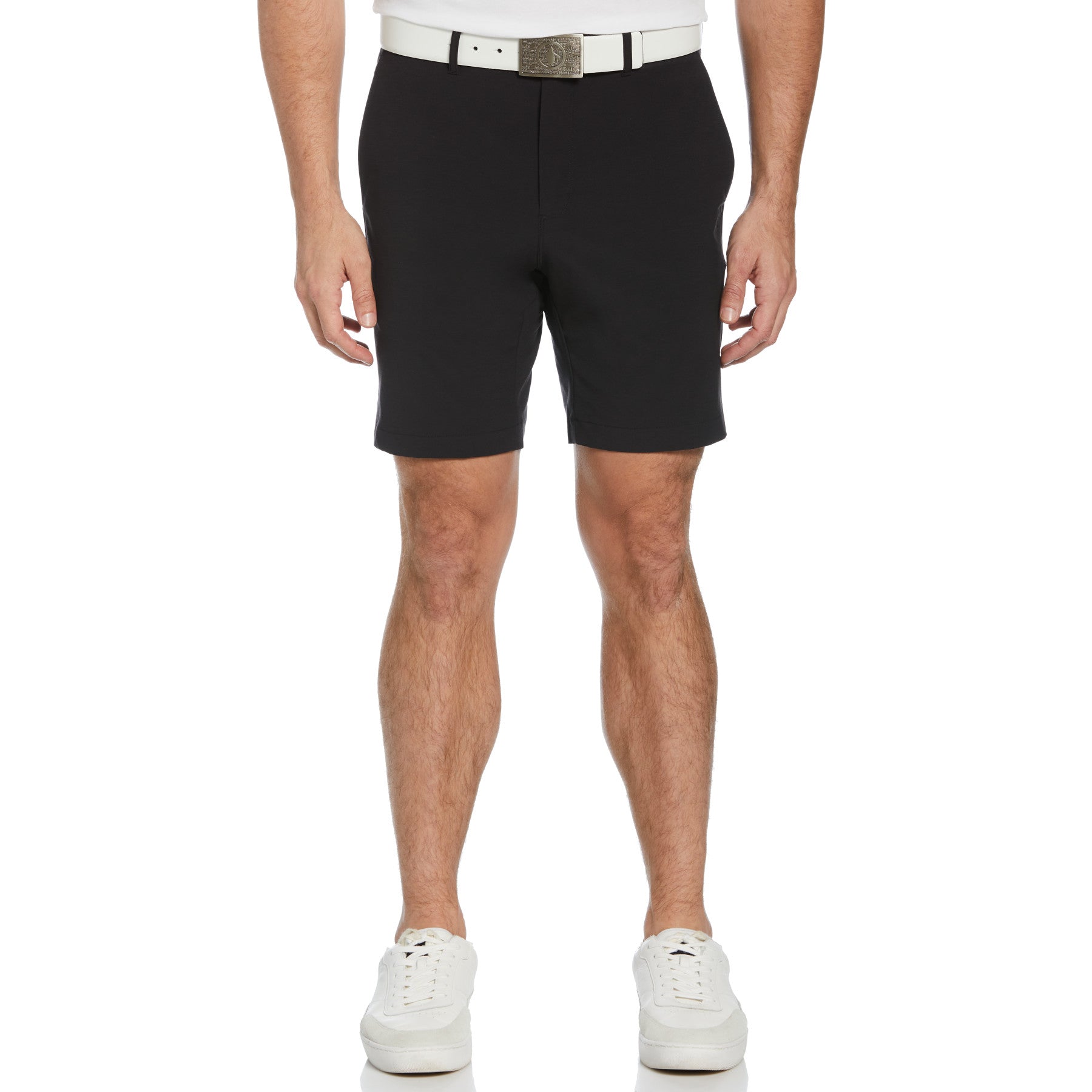 View Flat Front Pete Perfomance 8 Golf Shorts In Caviar information
