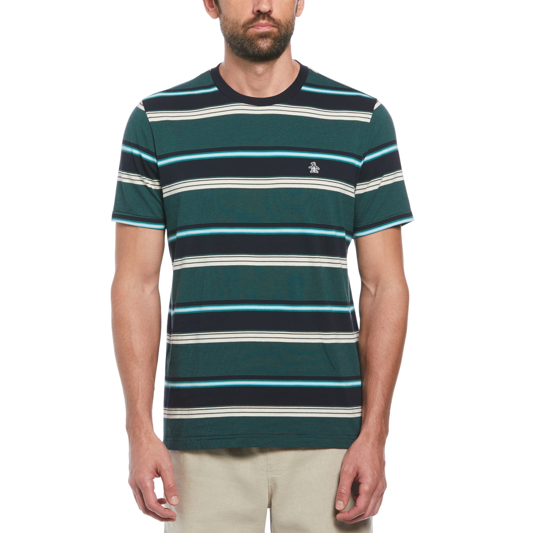 View Embroidered Striped TShirt In Dark Sapphire information