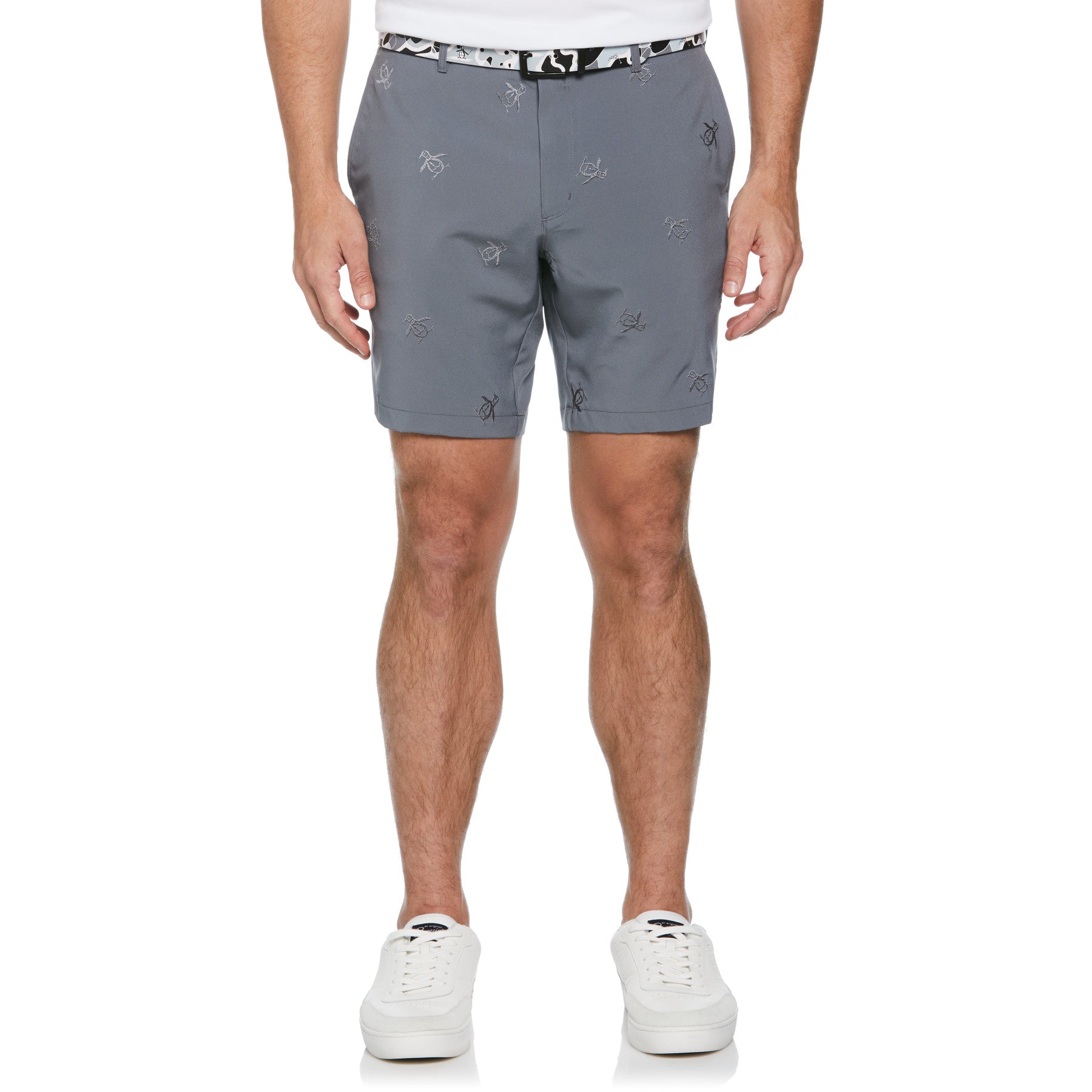View Pete Embroidered Flat Front Golf Shorts In Quiet Shade information