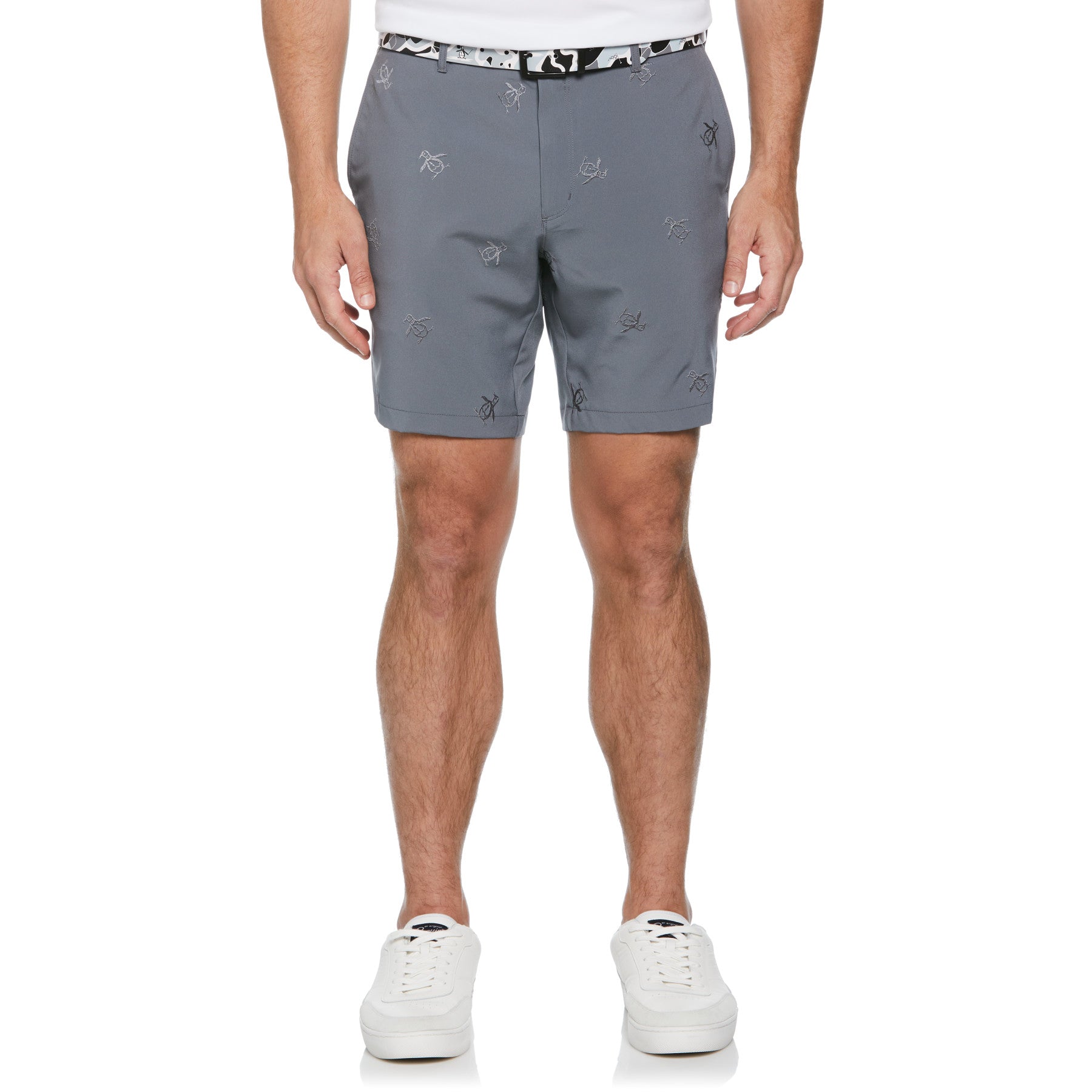 Pete Embroidered Flat Front Golf Shorts In Quiet Shade