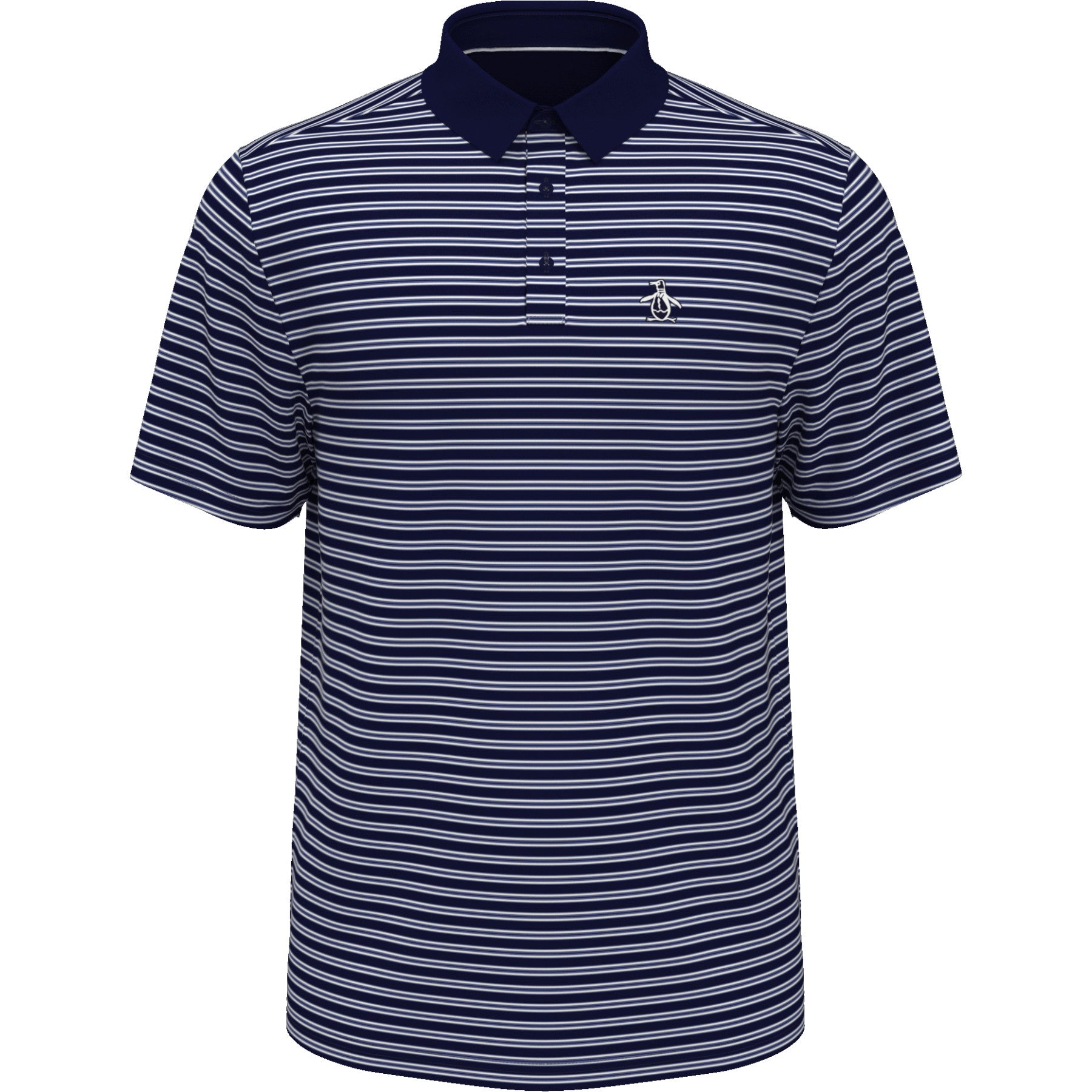 View Heritage Stripe Solid Collar Short Sleeve Golf Polo Shirt In Black Iri information