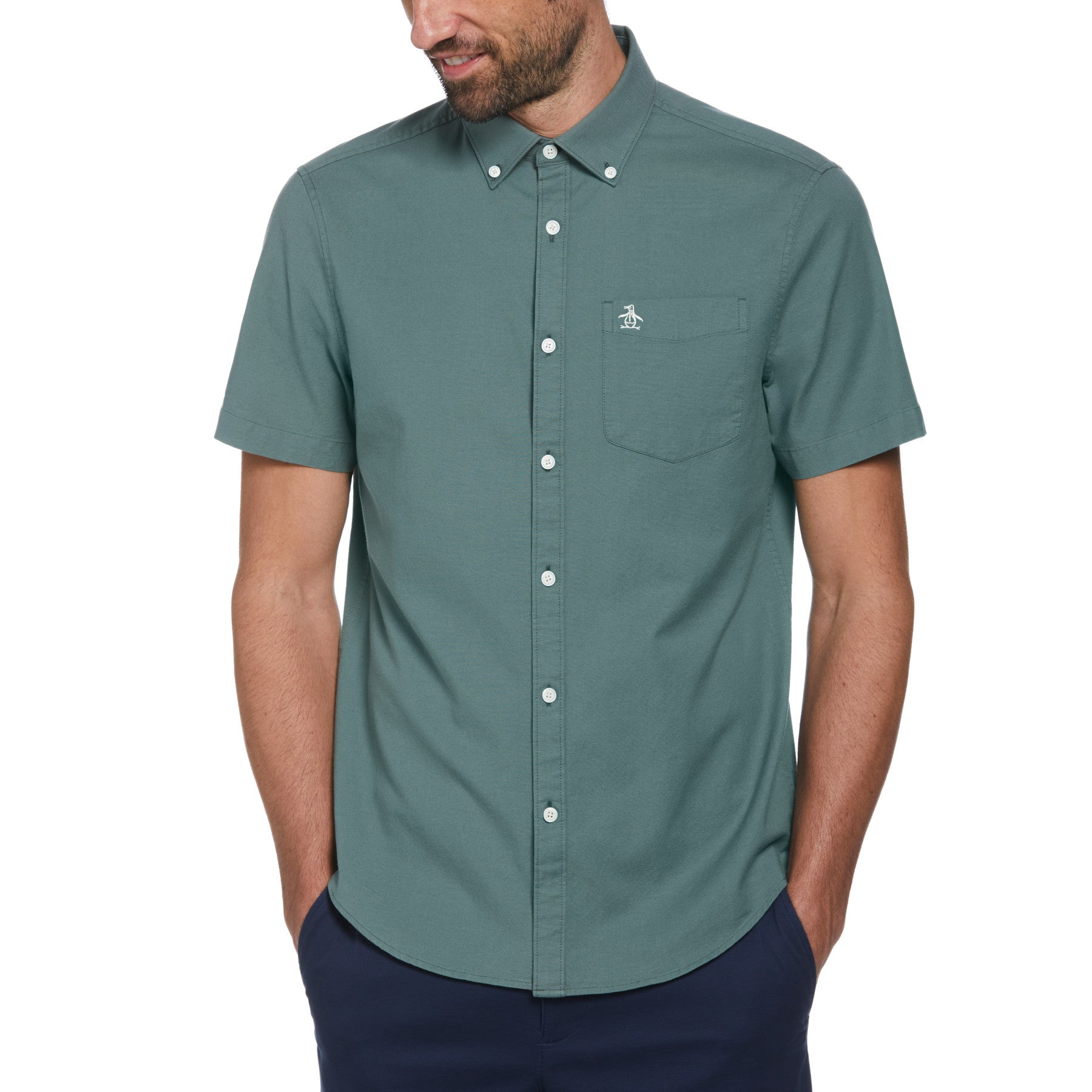 View Ecovero Short Sleeve Oxford Shirt In Laurel Wreath information