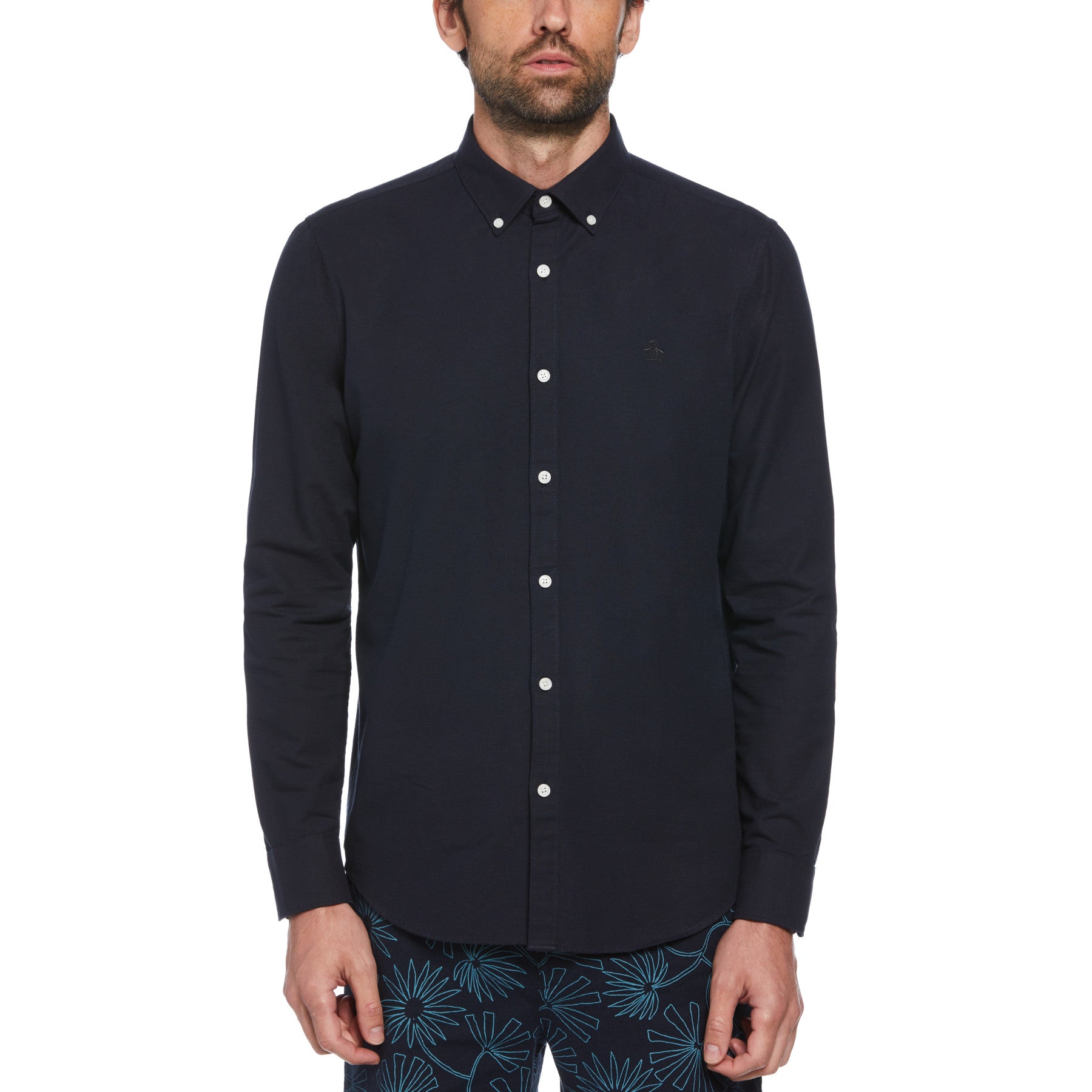 View Core Oxford Slim Fit Shirt In Dark Sapphire information