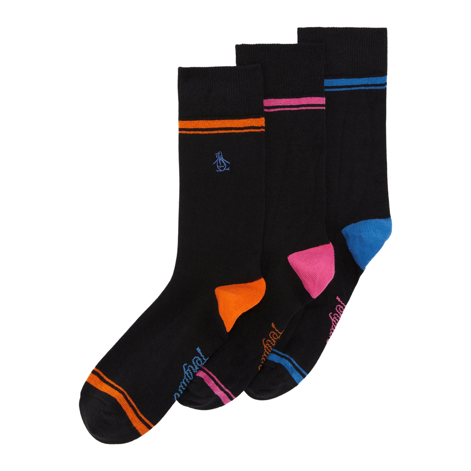 View 3 Pack Welt Stripe Multi Ankle Socks In Black information