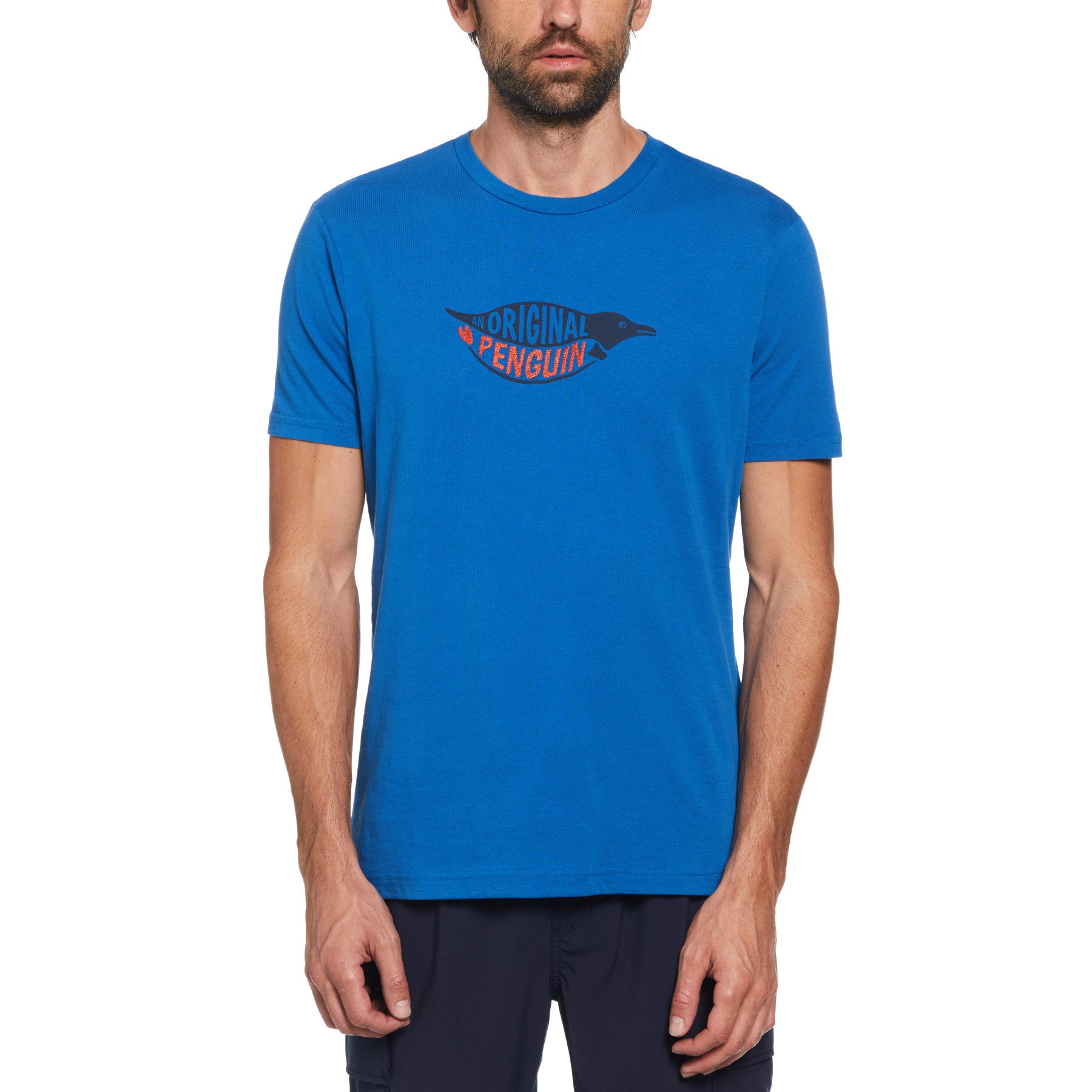View Embroidered Penguin Graphic TShirt In Classic Blue information