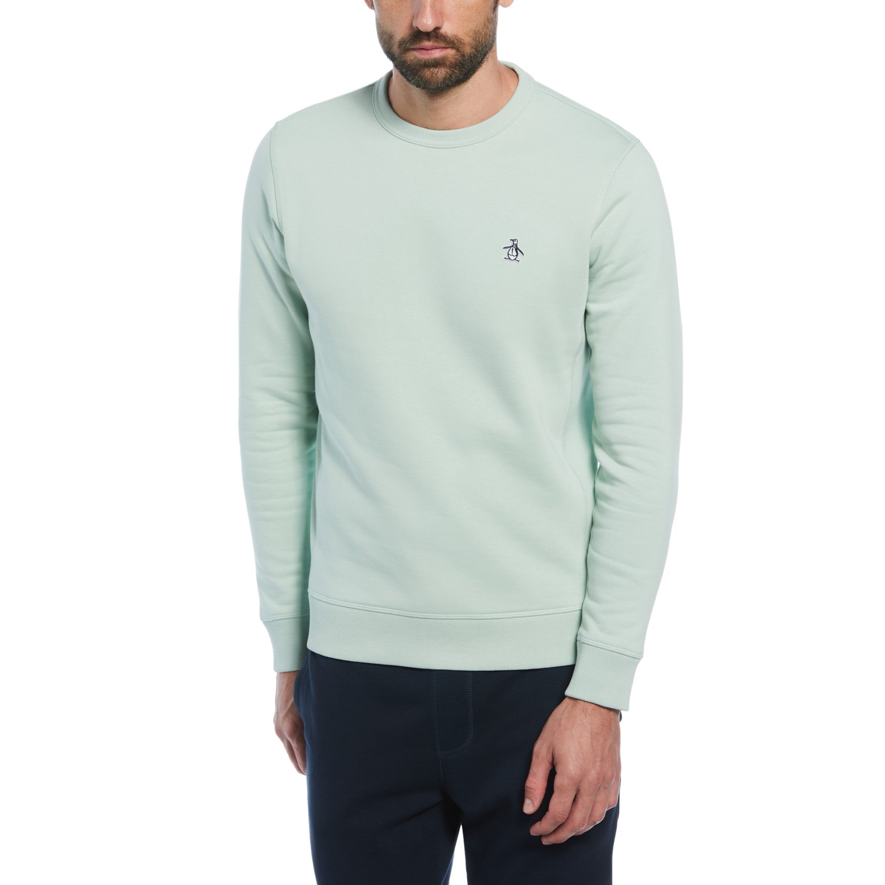 Crew Neck Sticker Pete Sweatshirt In Silt Green