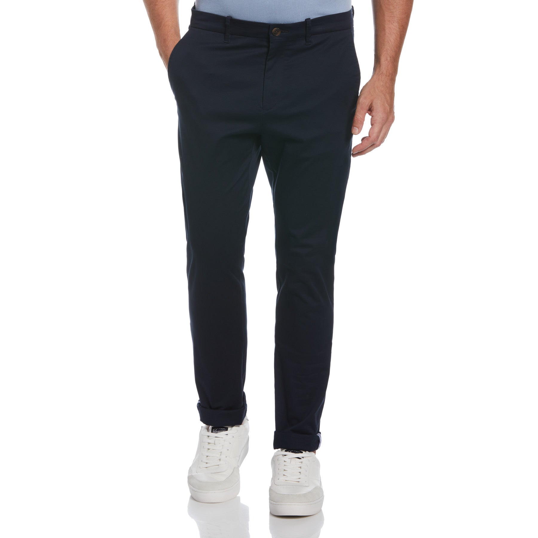 View Recycled Cotton Stretch Twill Chino Pant In Dark Sapphire information