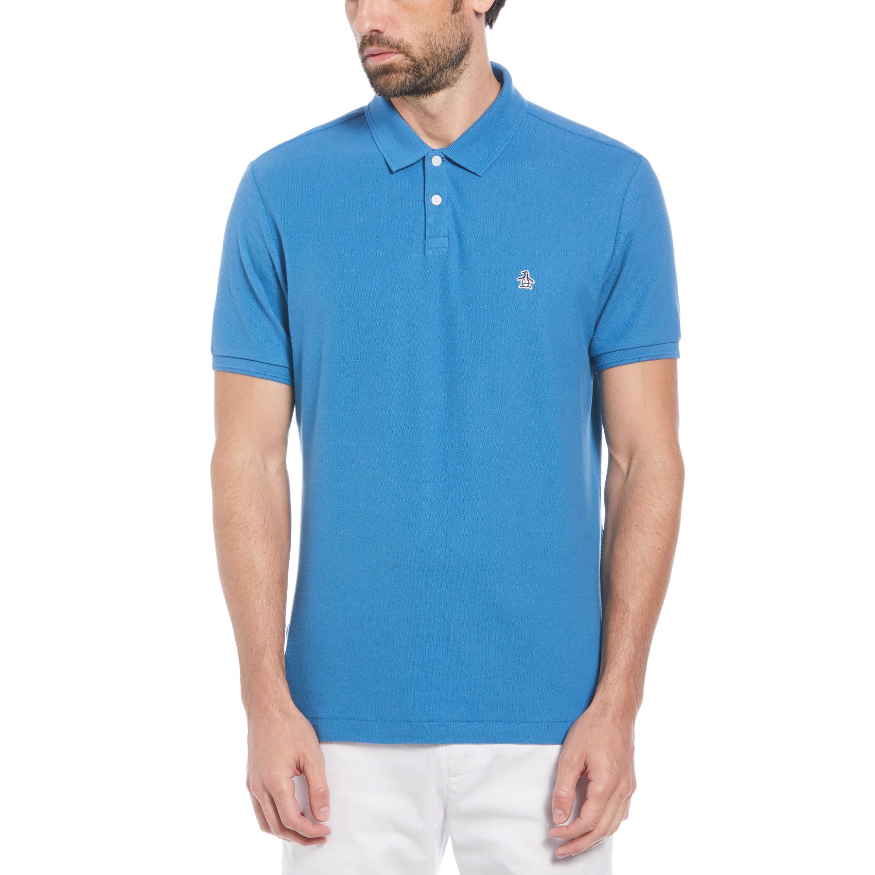 View Sticker Pete Daddy Short Sleeve Polo Shirt In Vallarta Blue information