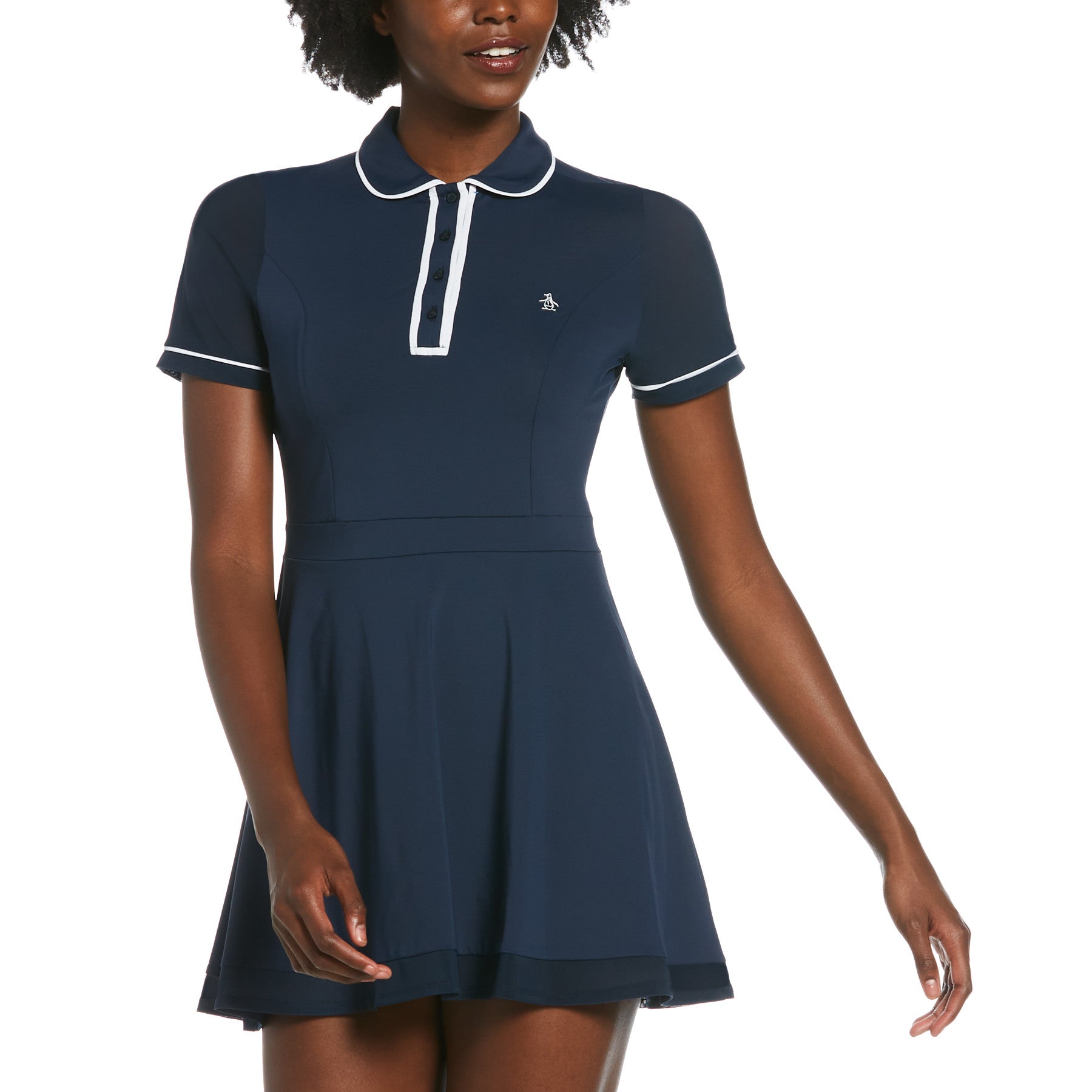 View Womens Veronica Short Sleeve Golf Dress In Black Iris information