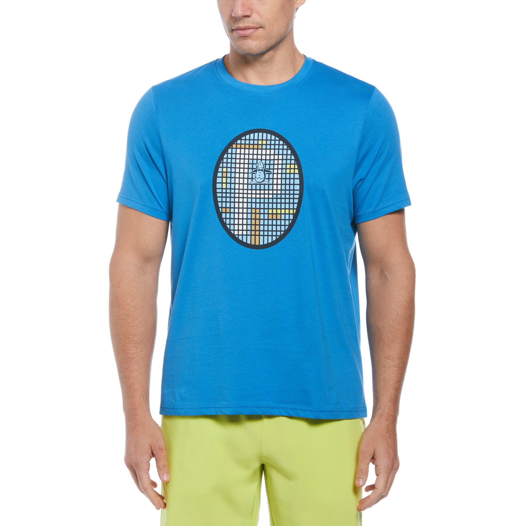 View Grid Graphic Tennis TShirt In Mediterranian Blue information