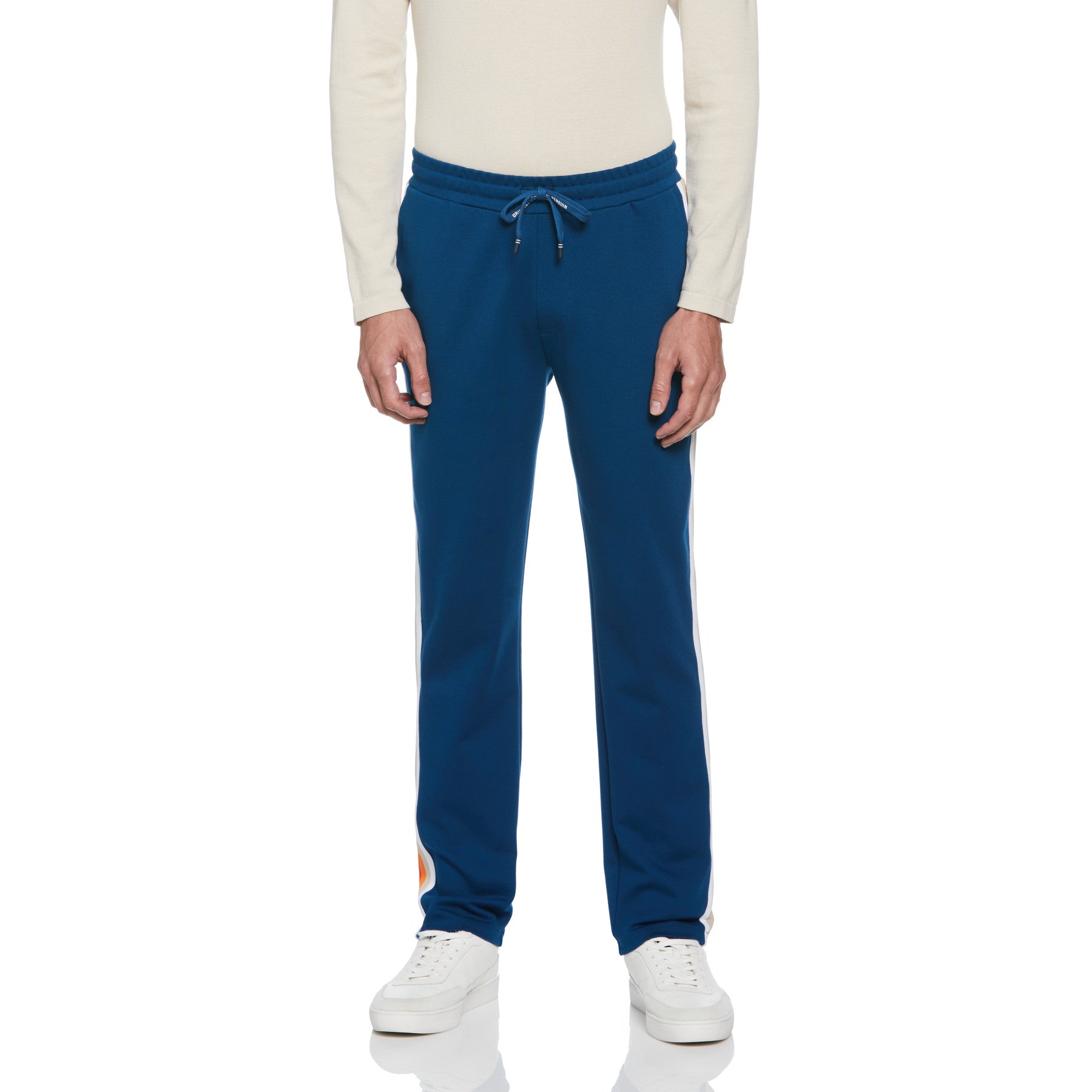 View Ponte Side Stripe Jogger Trousers In Poseidon Blue information