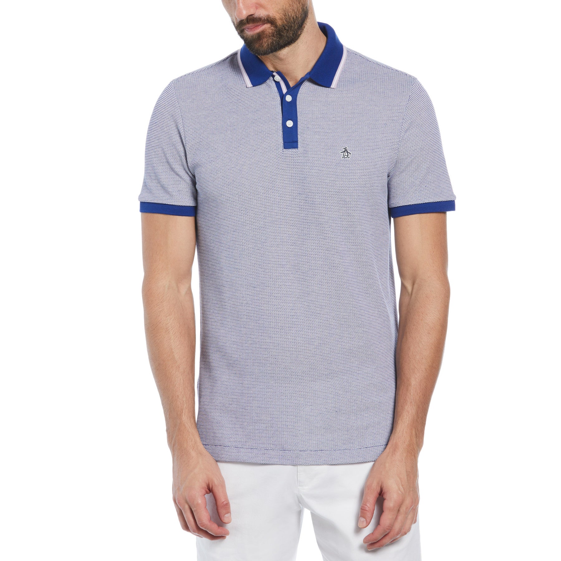 View Birdseye Pique Short Sleeve Polo Shirt In Lavender Frost information