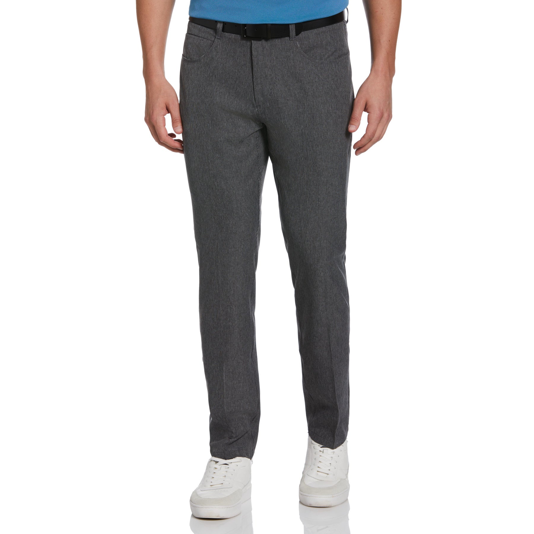 View Flat Front Fine Line Print Golf Pant In Caviar information