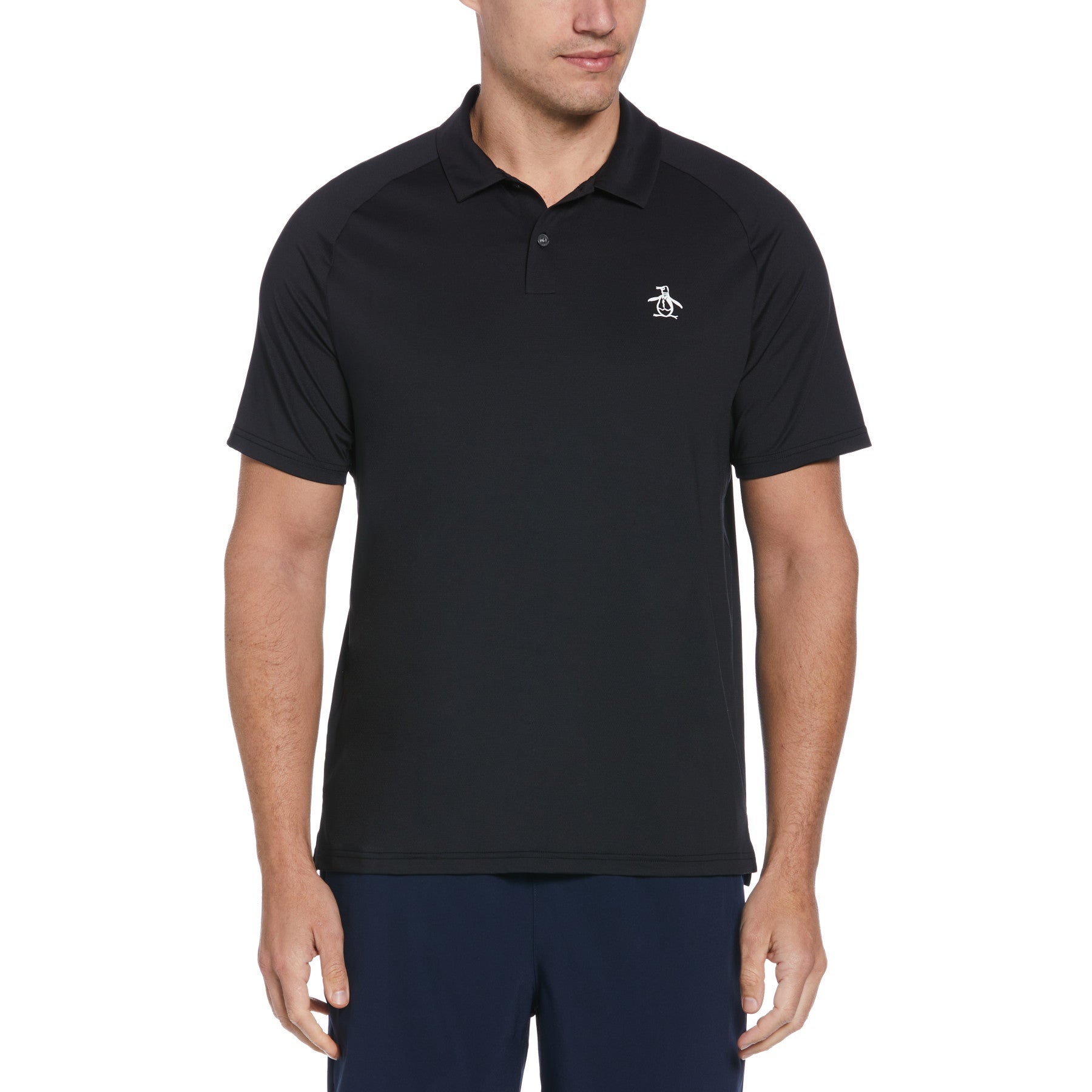 View Legacy Gussett Tennis Polo Shirt In Caviar information