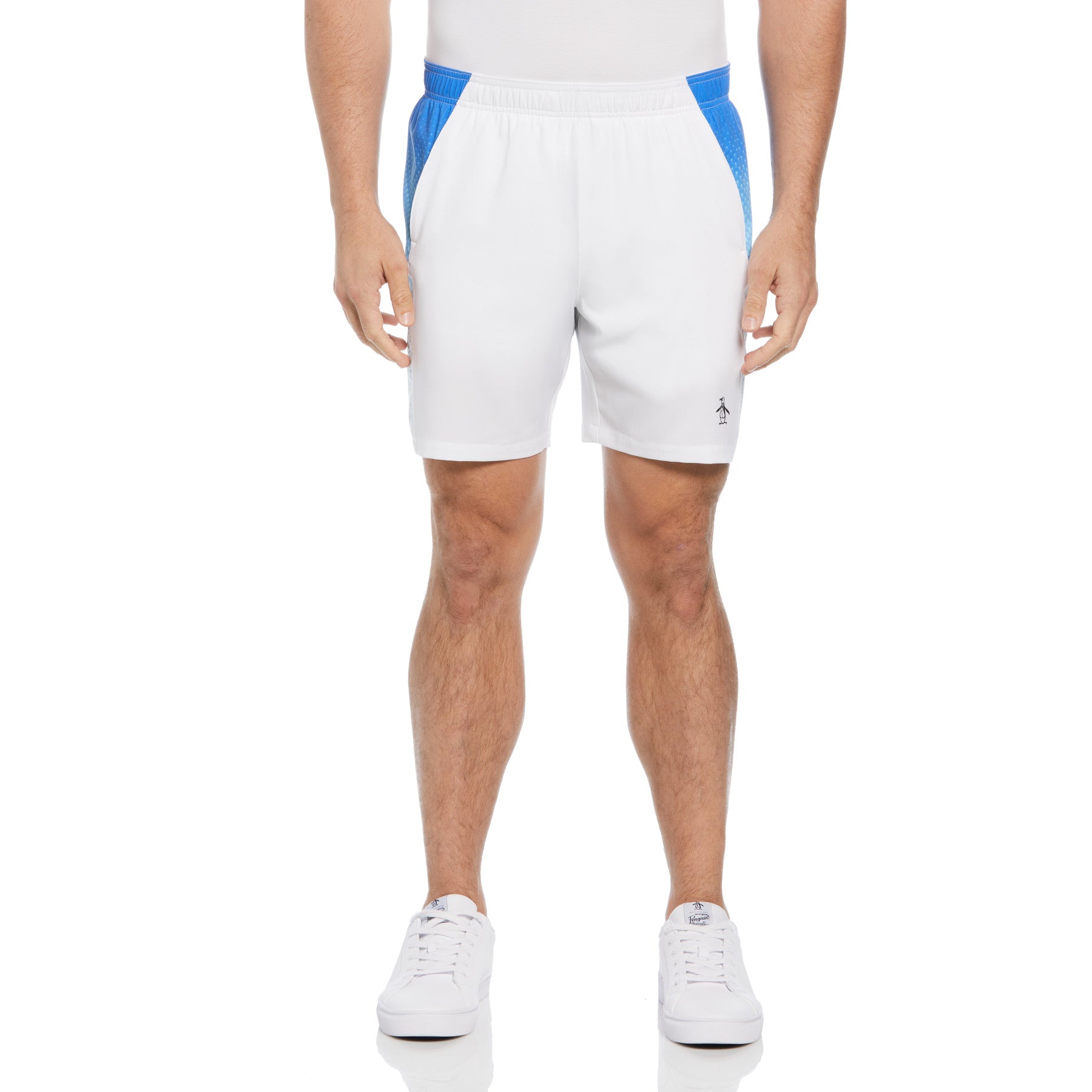View Tennis Performance 7 Inseam Ombre Colour Block Shorts In Bright White information