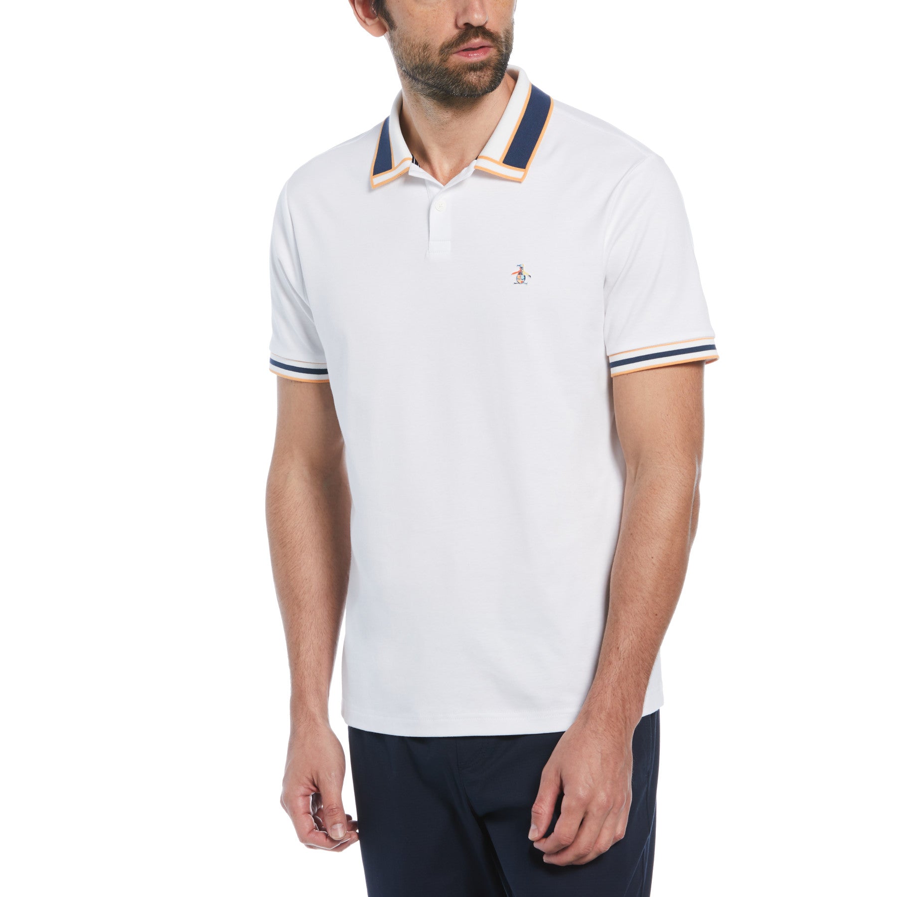 View Interlock Novelty Collar Polo Shirt In Bright White information