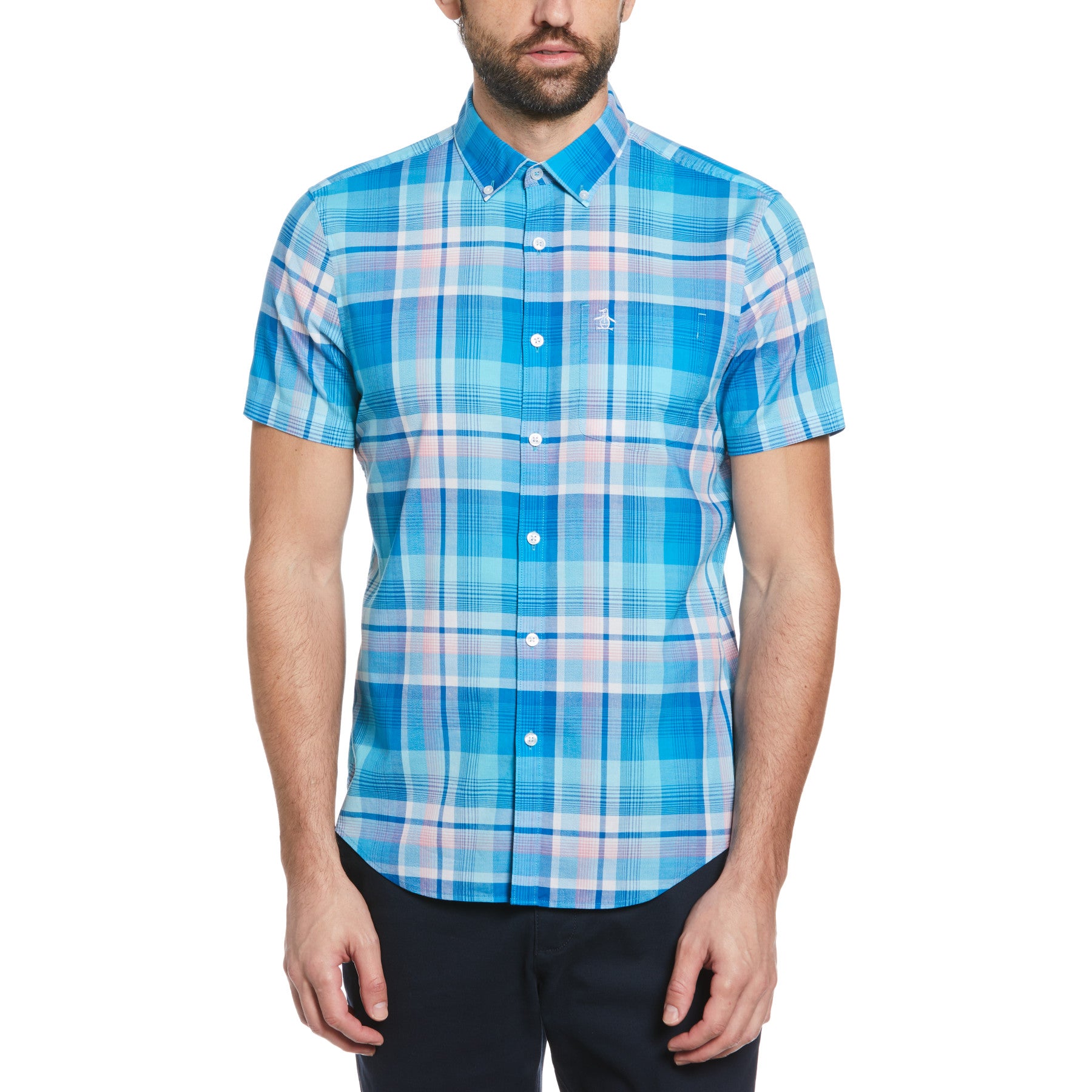 View Jaspe Plaid Shirt In Blue Atoll information