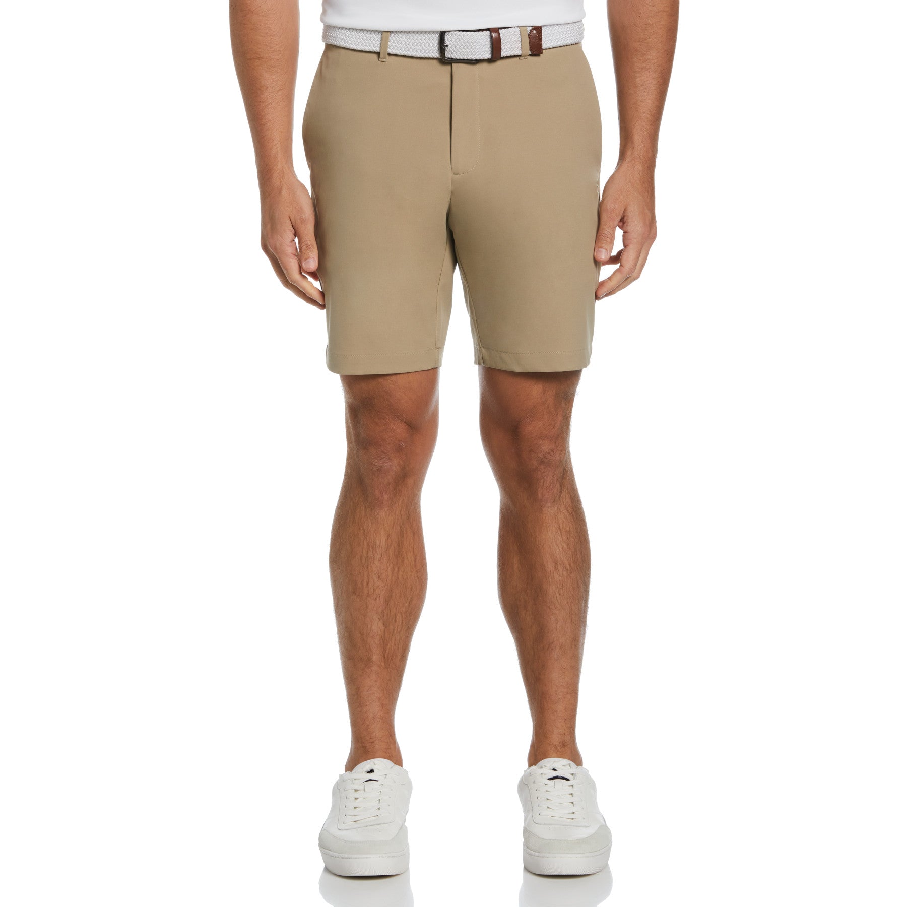 View Flat Front Solid Golf Shorts In Chinchilla information