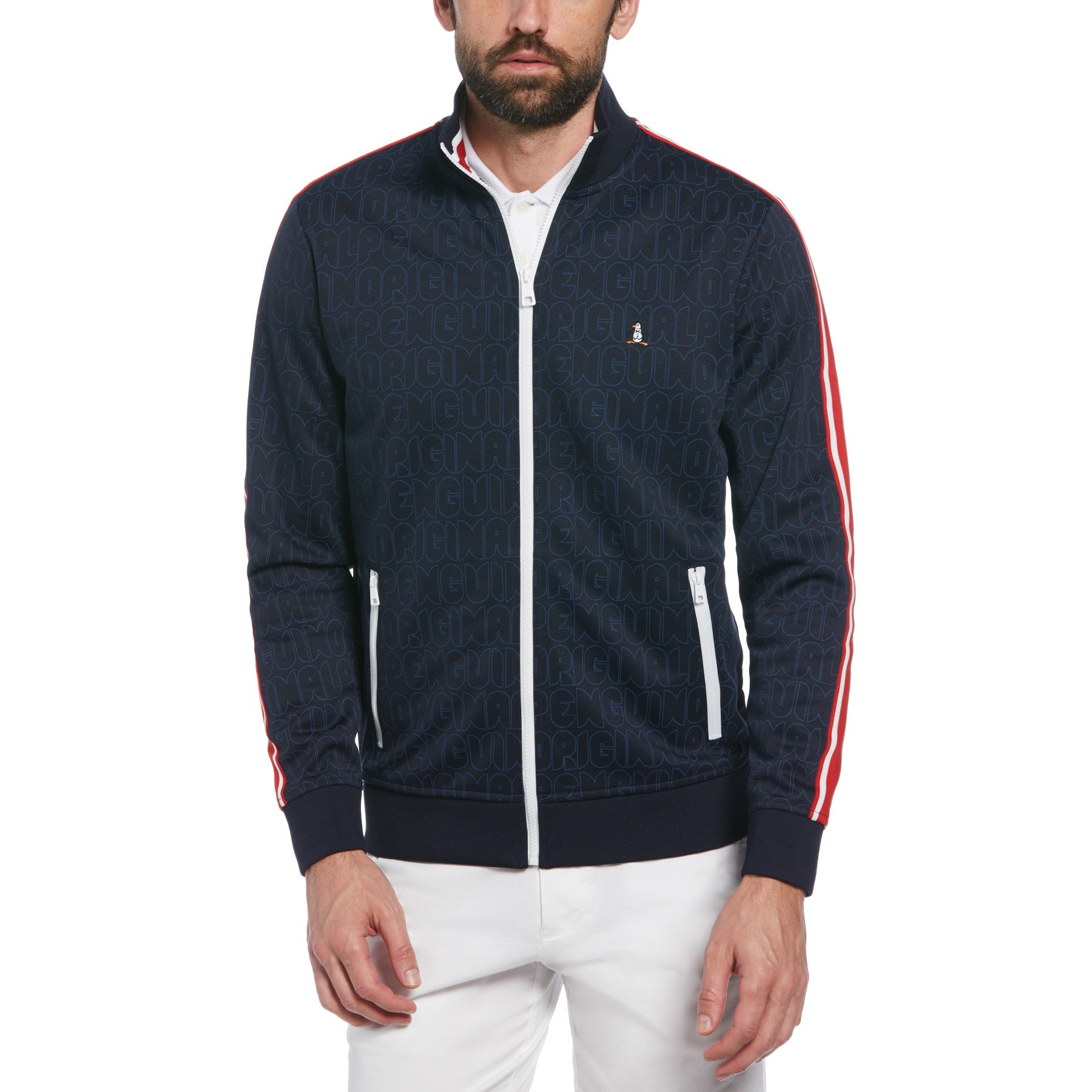 View Double Knit Logo Track Jacket In Dark Sapphire information