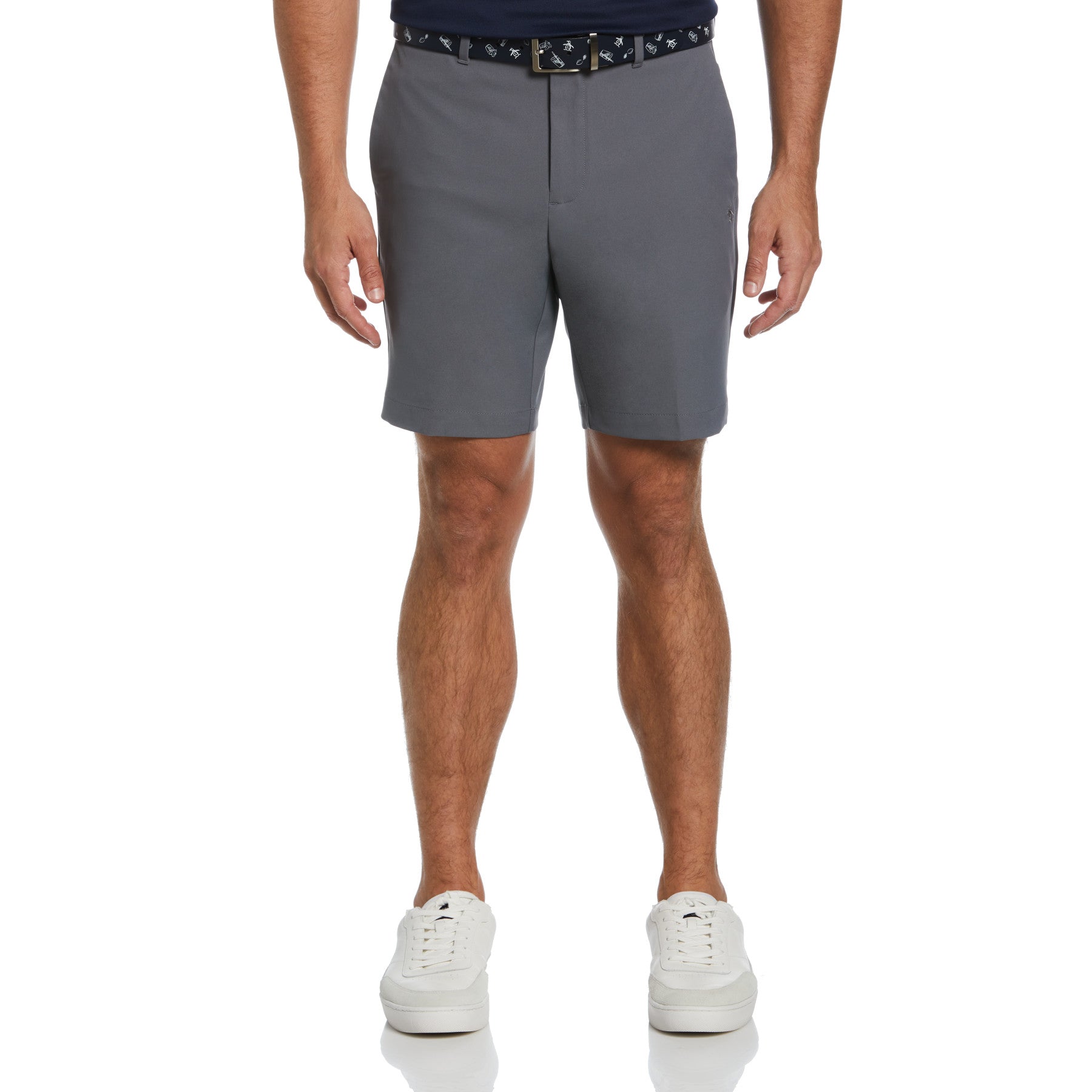 View Flat Front Solid Golf Shorts In Quiet Shade information