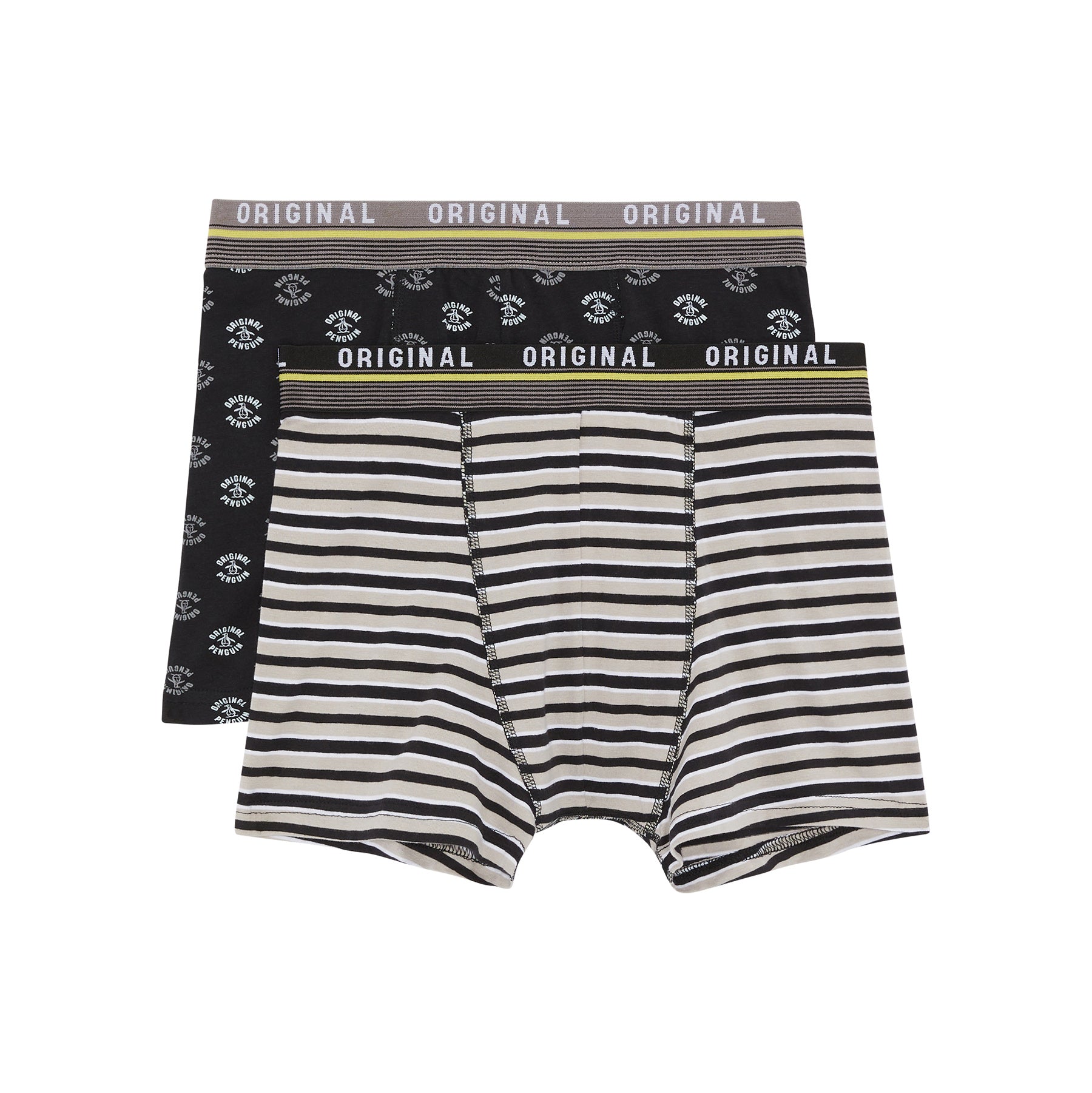 2 Pack Penguin Stamp All Over Print Underwear In Black