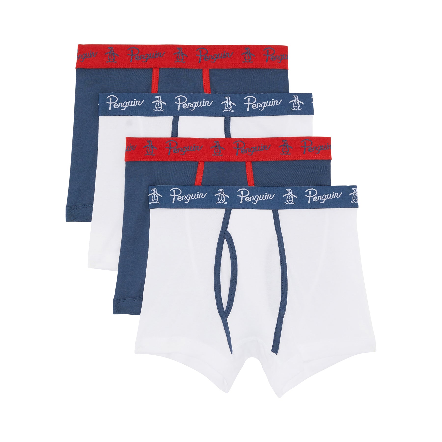 View 4 Pack Keyhole Underwear In Red Navy And White information
