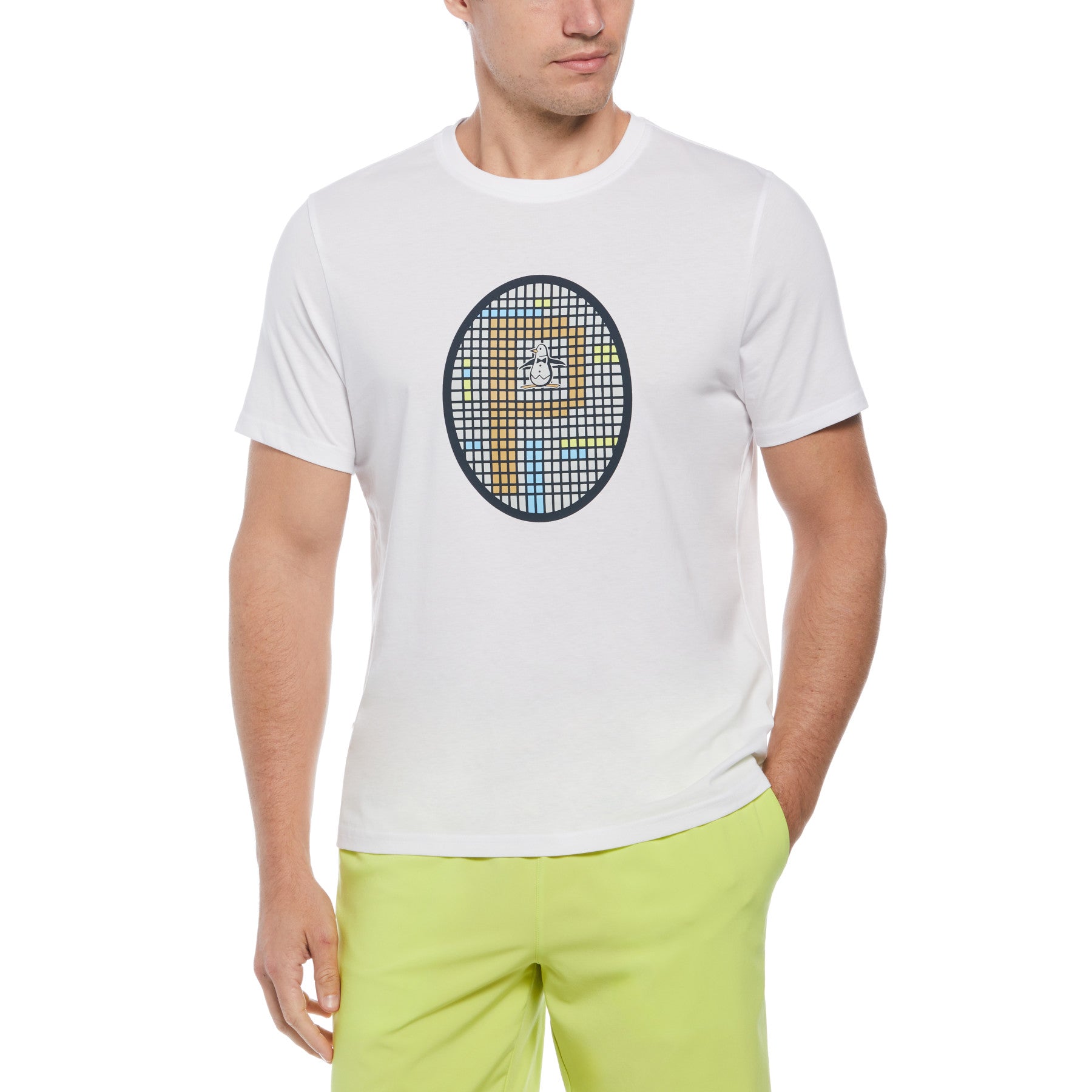 View Grid Graphic Tennis TShirt In Bright White information