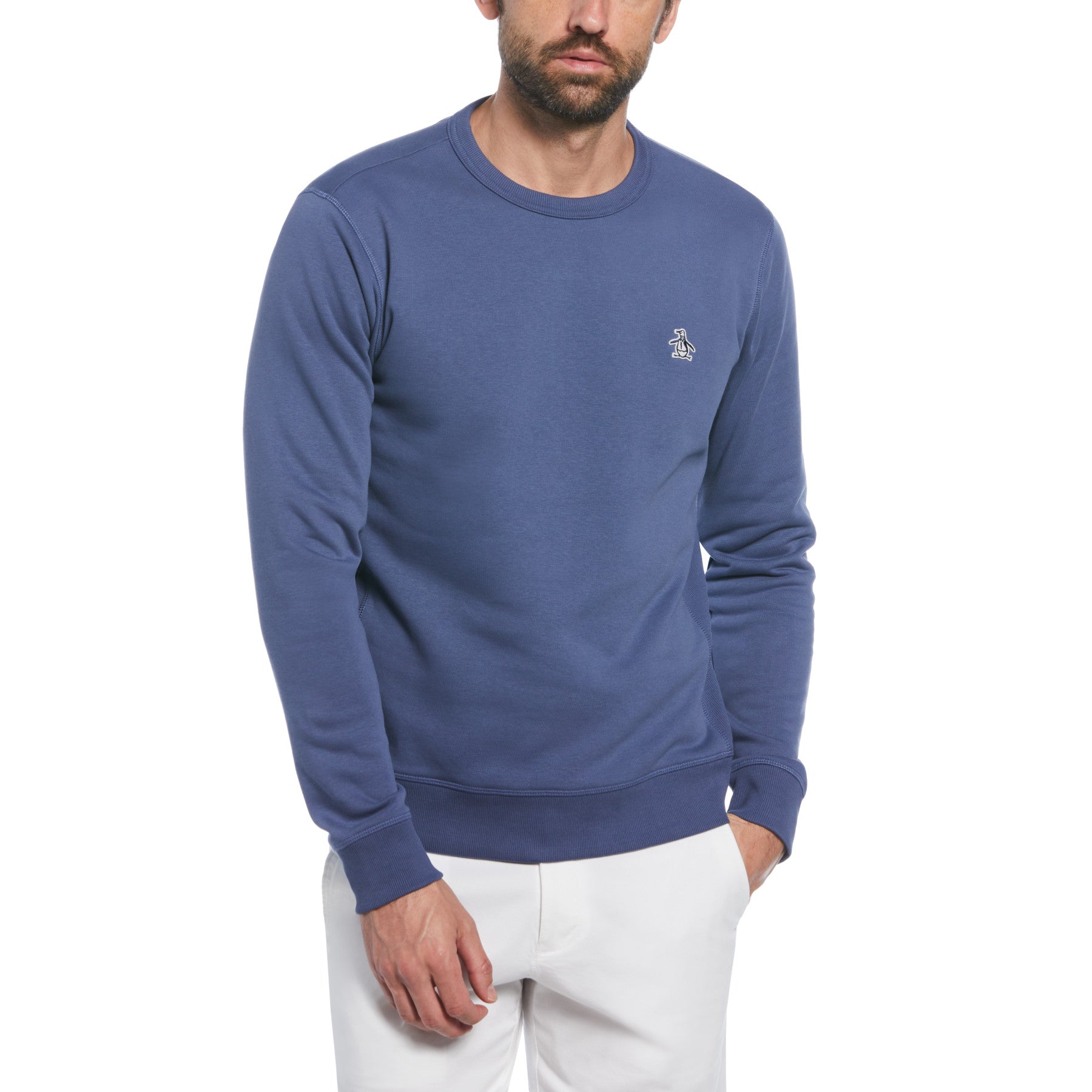 Crew Neck Sticker Pete Sweatshirt In Blue Indigo