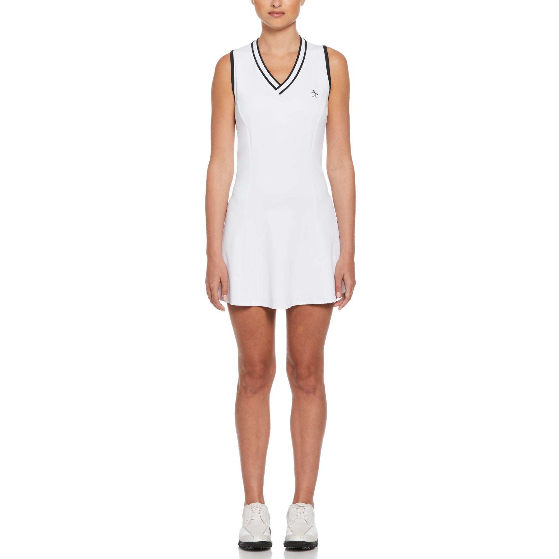 View Womens Contrast Stripe Tennis Dress In Bright White information